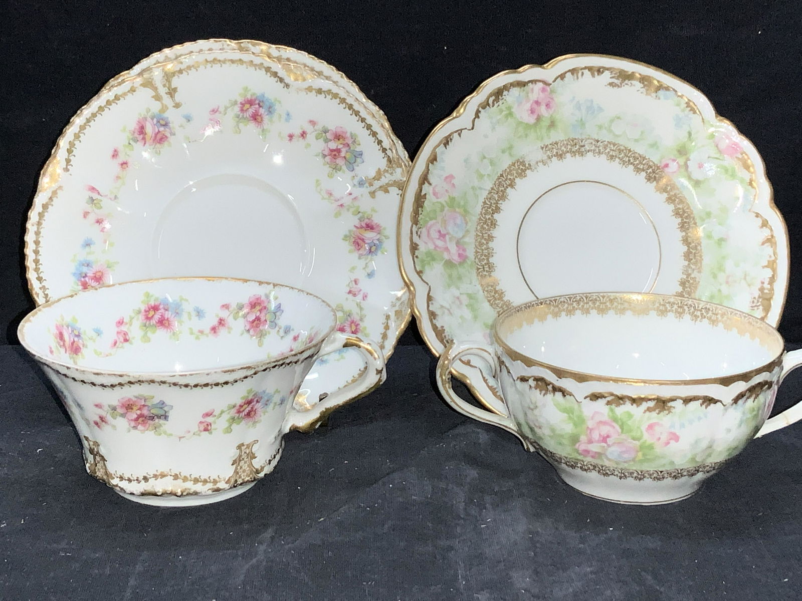 Partial Set Vtg Limoges Tea Cups & Saucers, 8 (1 of 5)
