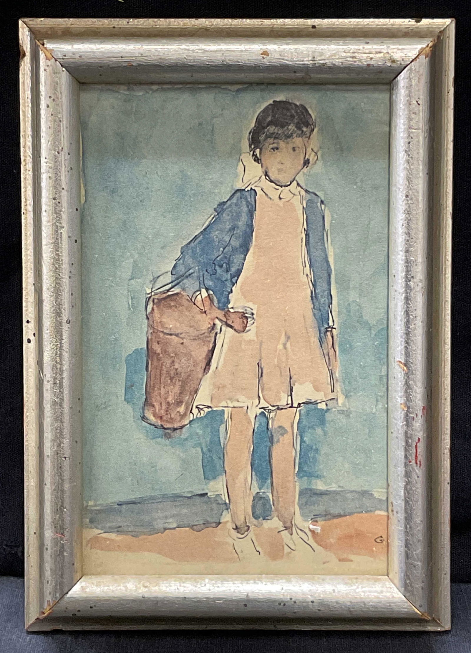 Framed Lithograph of Child (1 of 6)