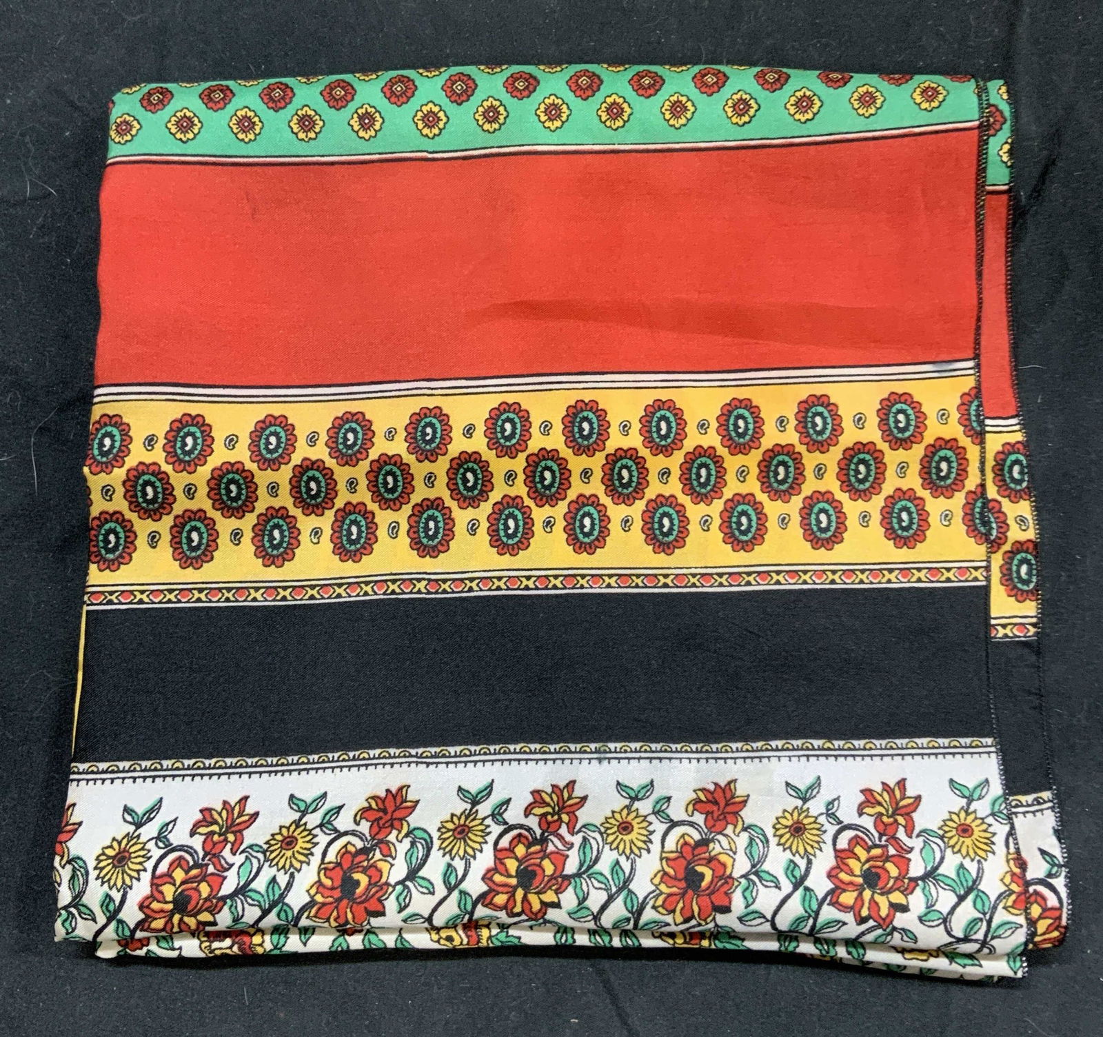 Multi Tone Striped Floral Print Scarf (1 of 4)