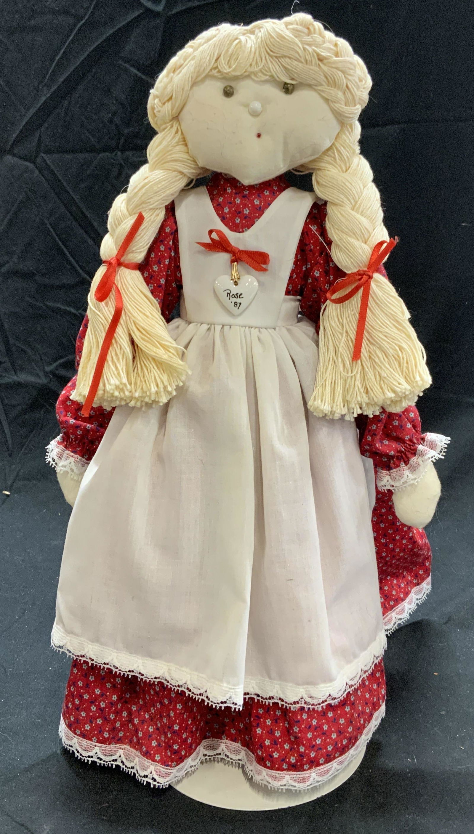 Signed Vintage Artist Fabric Rag Doll (1 of 4)