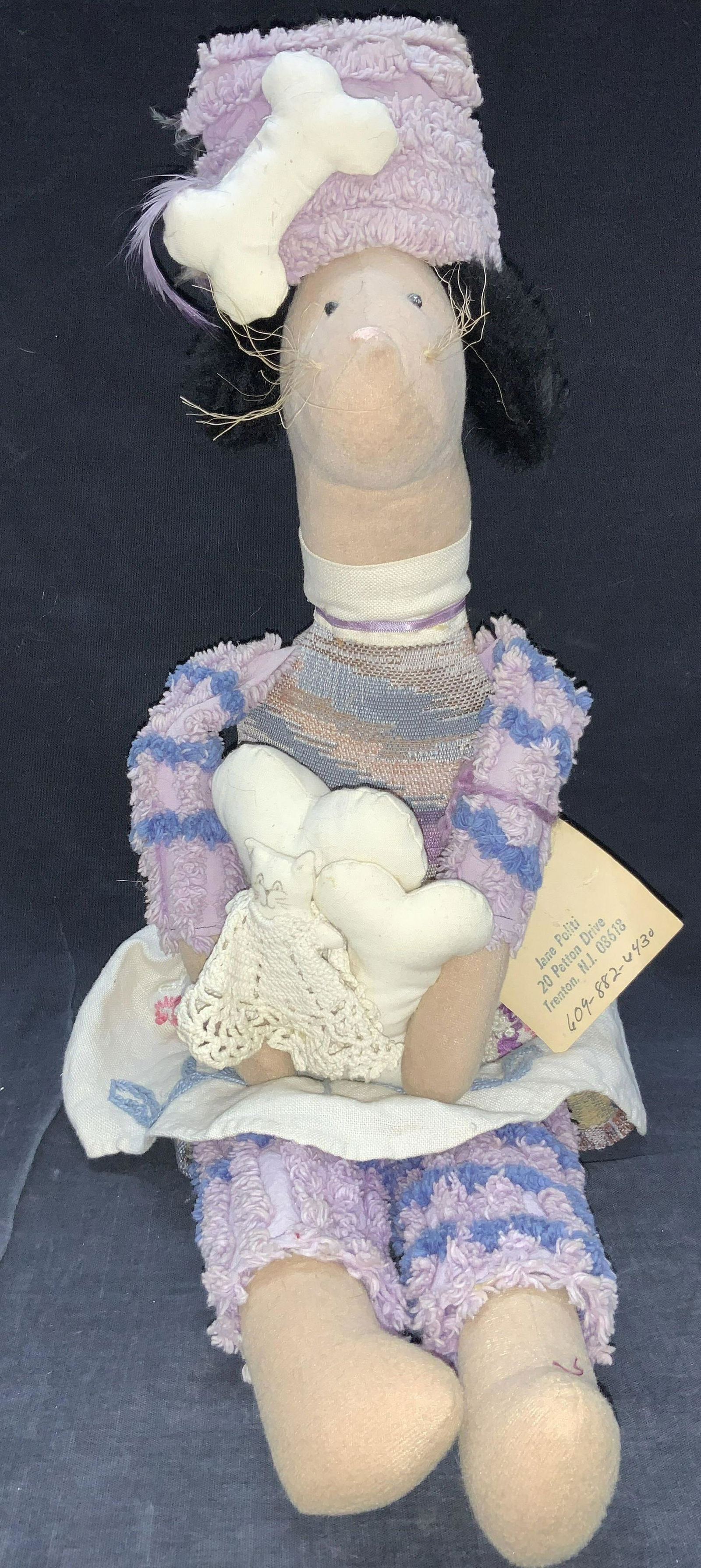 JANE POLITI Hand Crafted Stuffed Dog Doll (1 of 9)