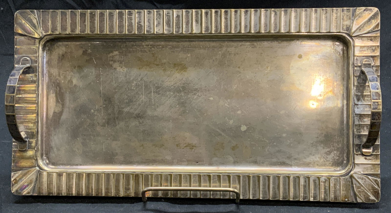 Vintage Silver Tone Metal Serving Platter (1 of 4)