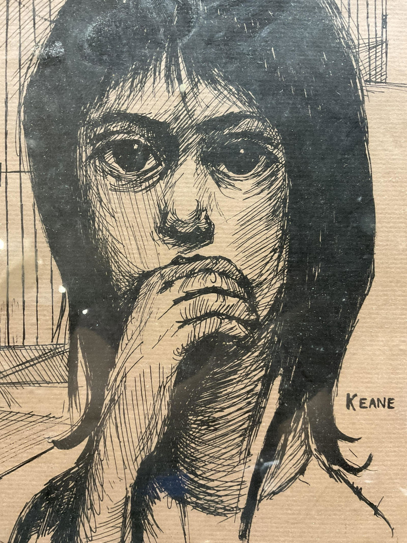 MARGARET KEANE Portrait of Young Girl Lithograph (1 of 6)