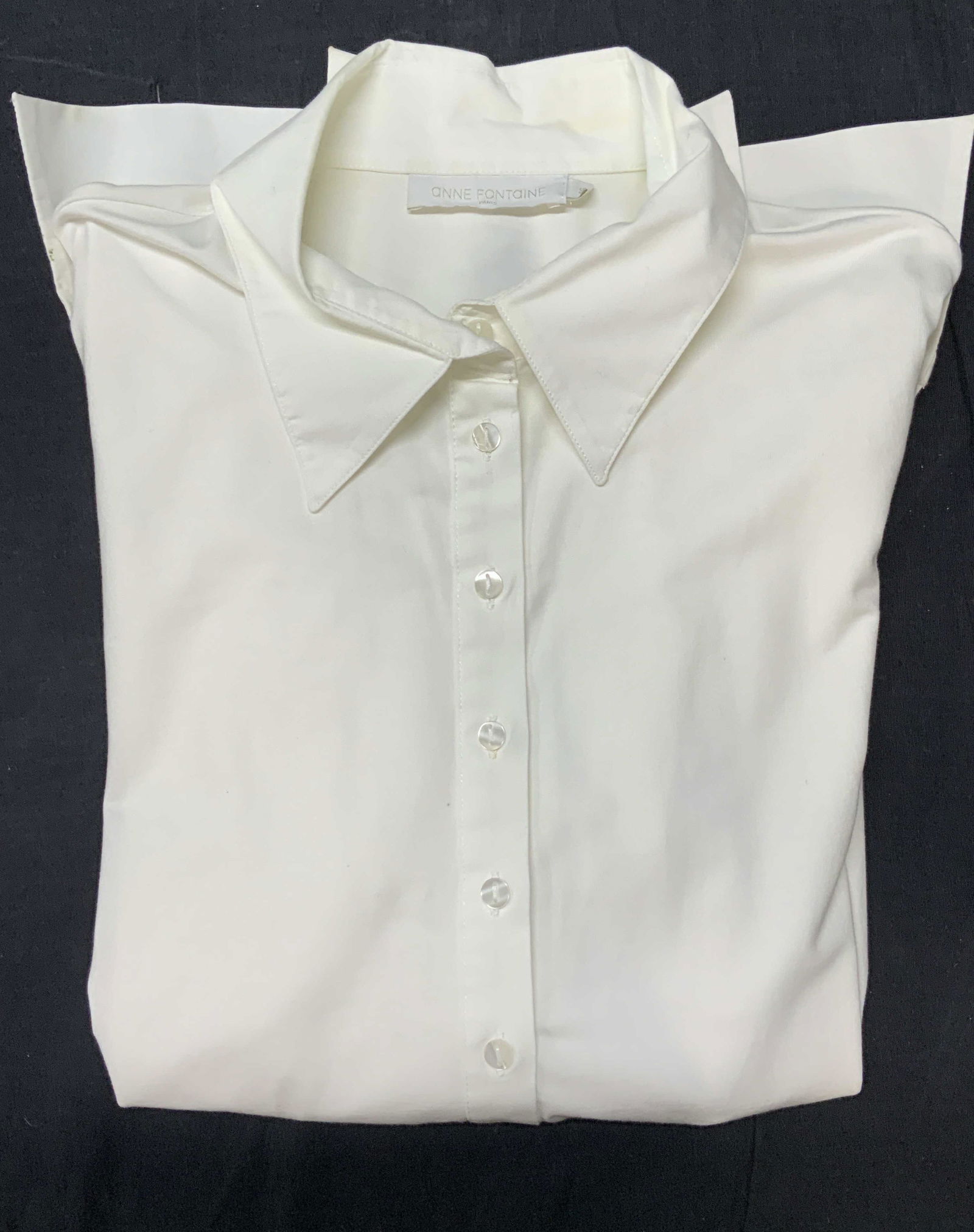 ANNE FONTAINE PARIS White Button Down Shirt, Sgn (1 of 5)