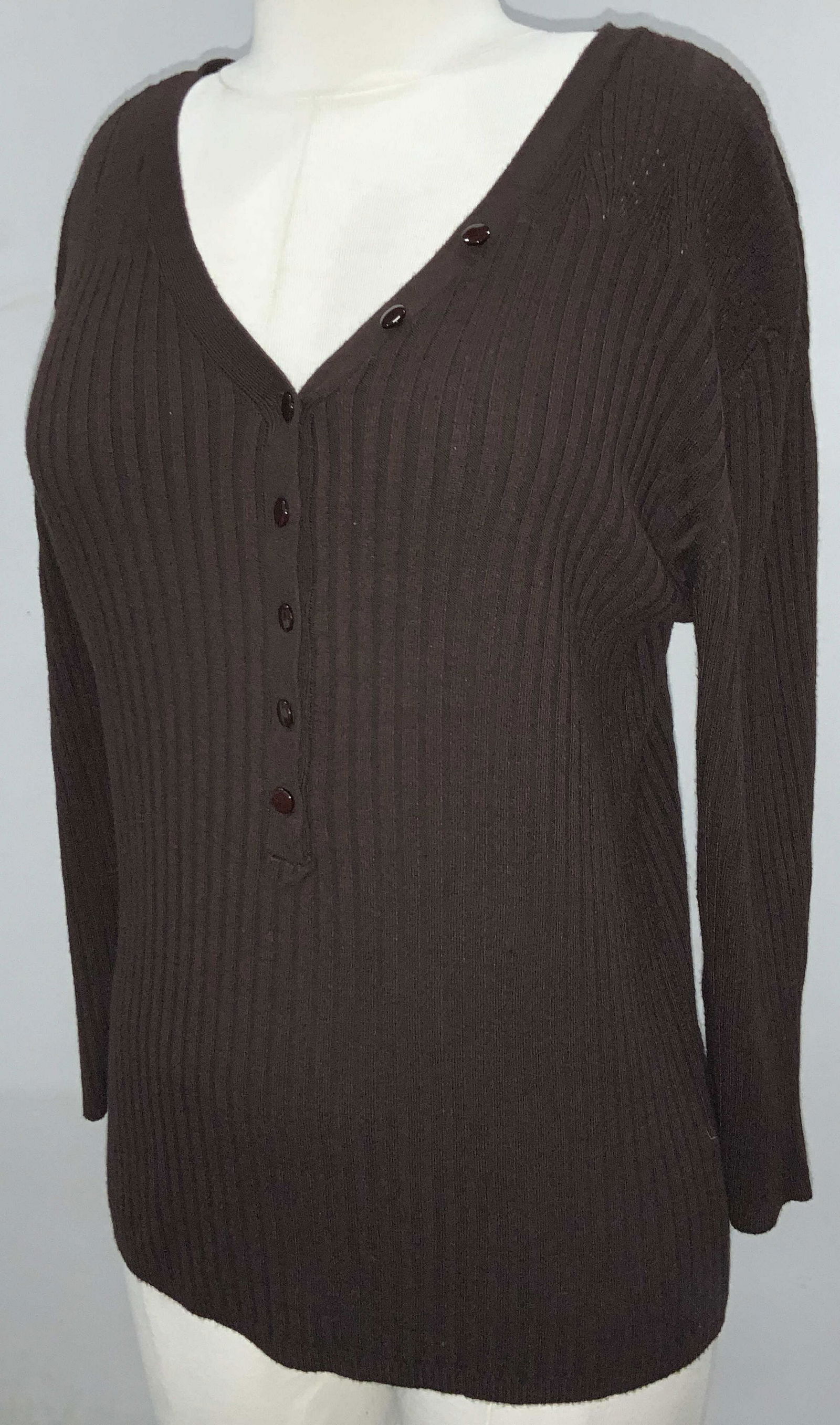 COURAGE b. Ribbed Cotton Blend Sweater, XL (1 of 4)
