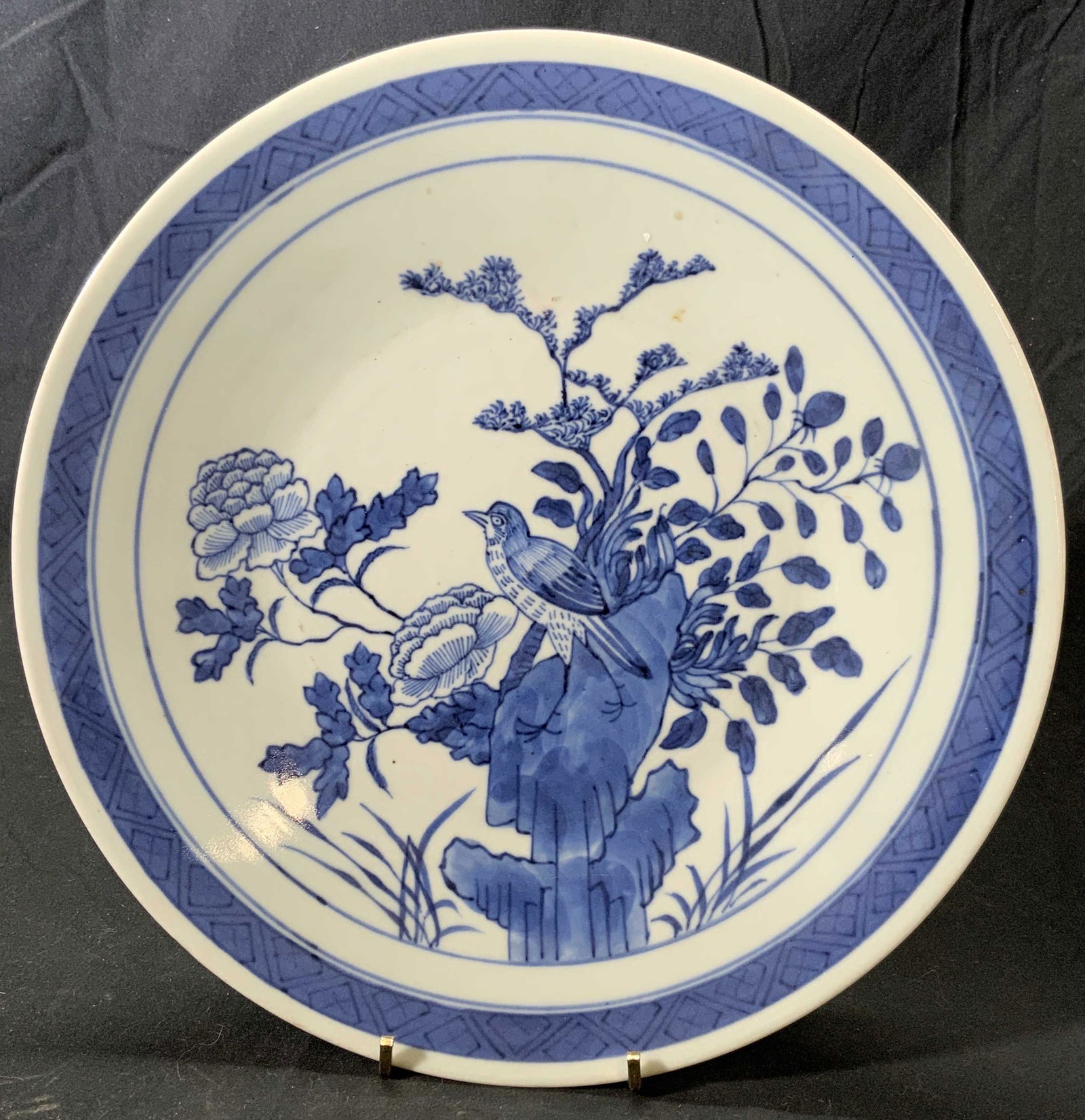 Vintage Asian Ceramic Plate w Bird Motif (1 of 5)