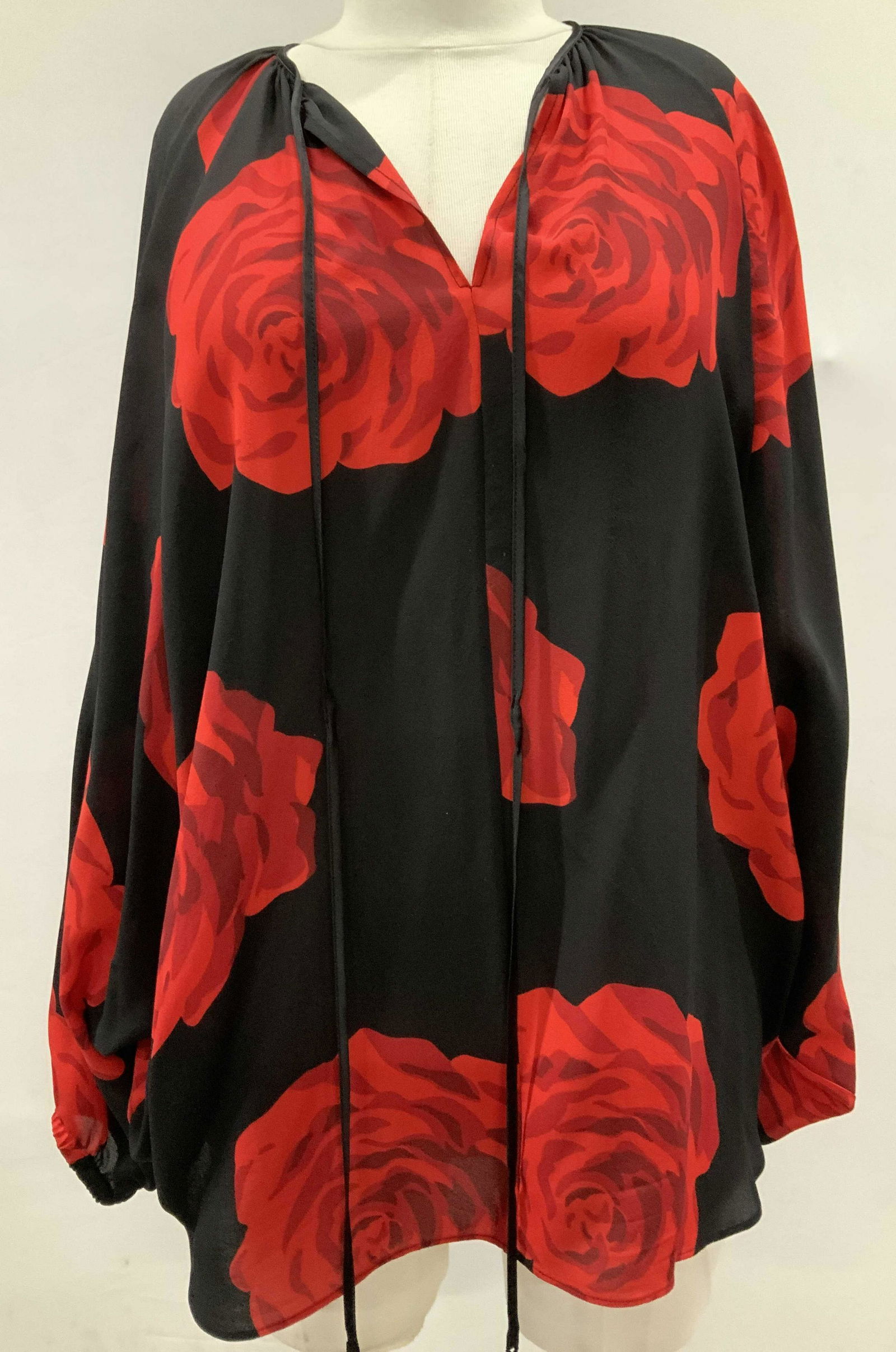 CO Rose Pattern Silk Boutique Blouse (1 of 5)