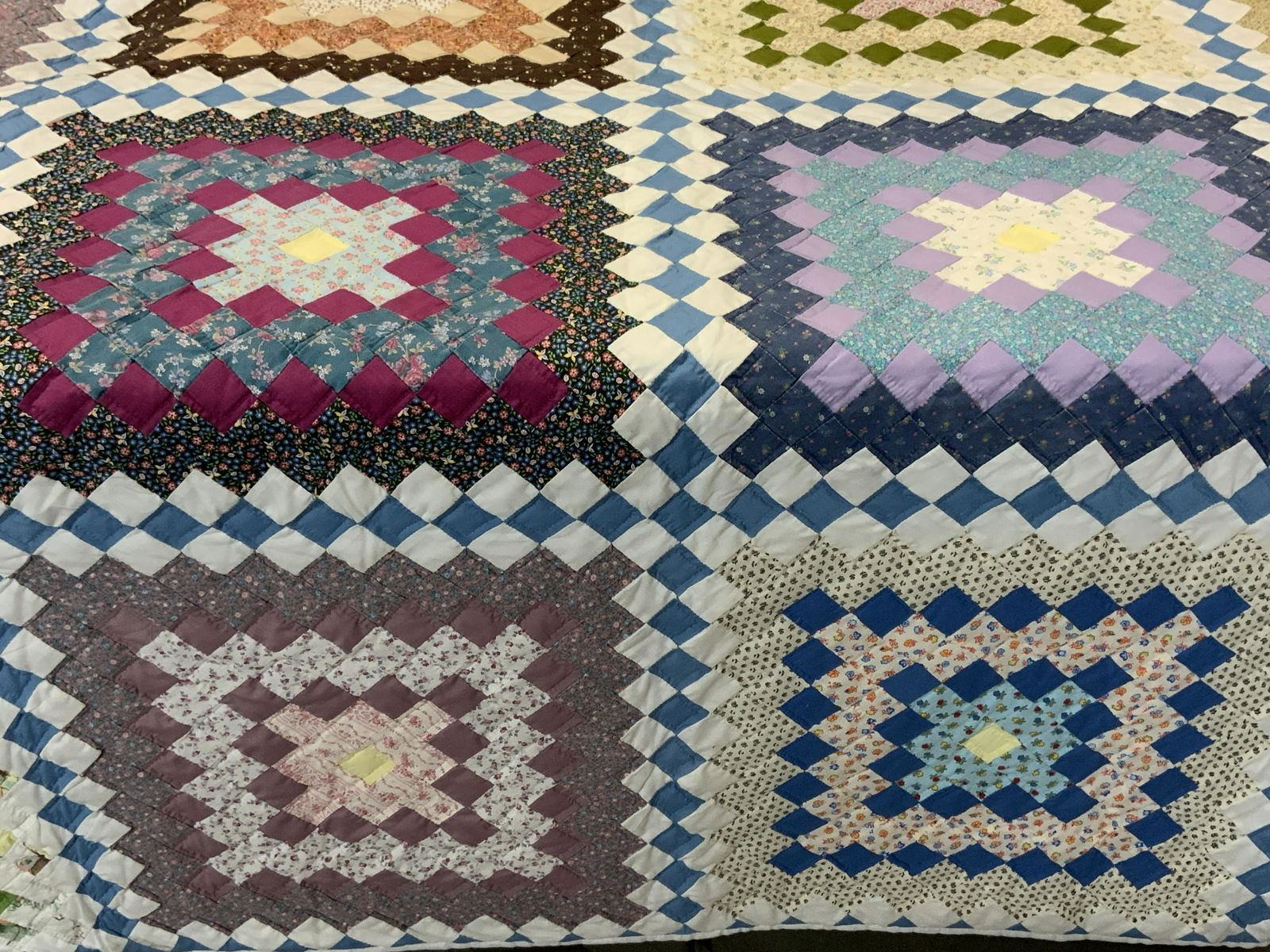 Vintage Hand Stitched Patchwork Quilt (1 of 7)