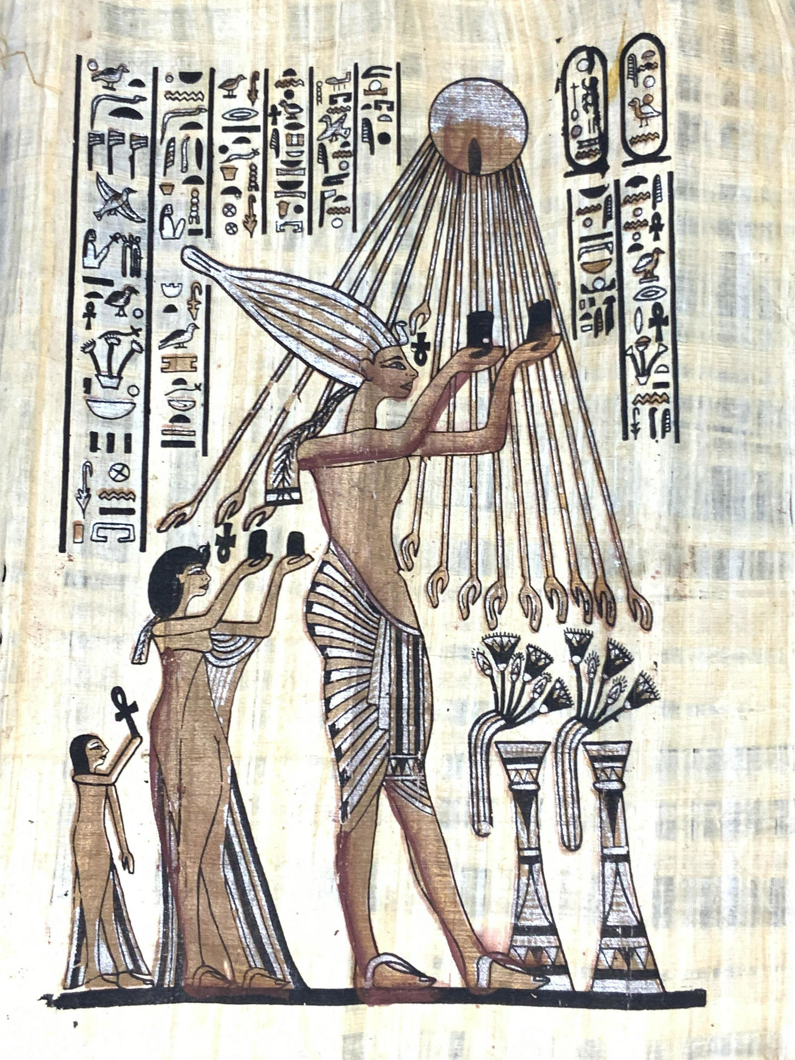 Hand Made Pressed Papyrus Egyptian Painting (1 of 6)