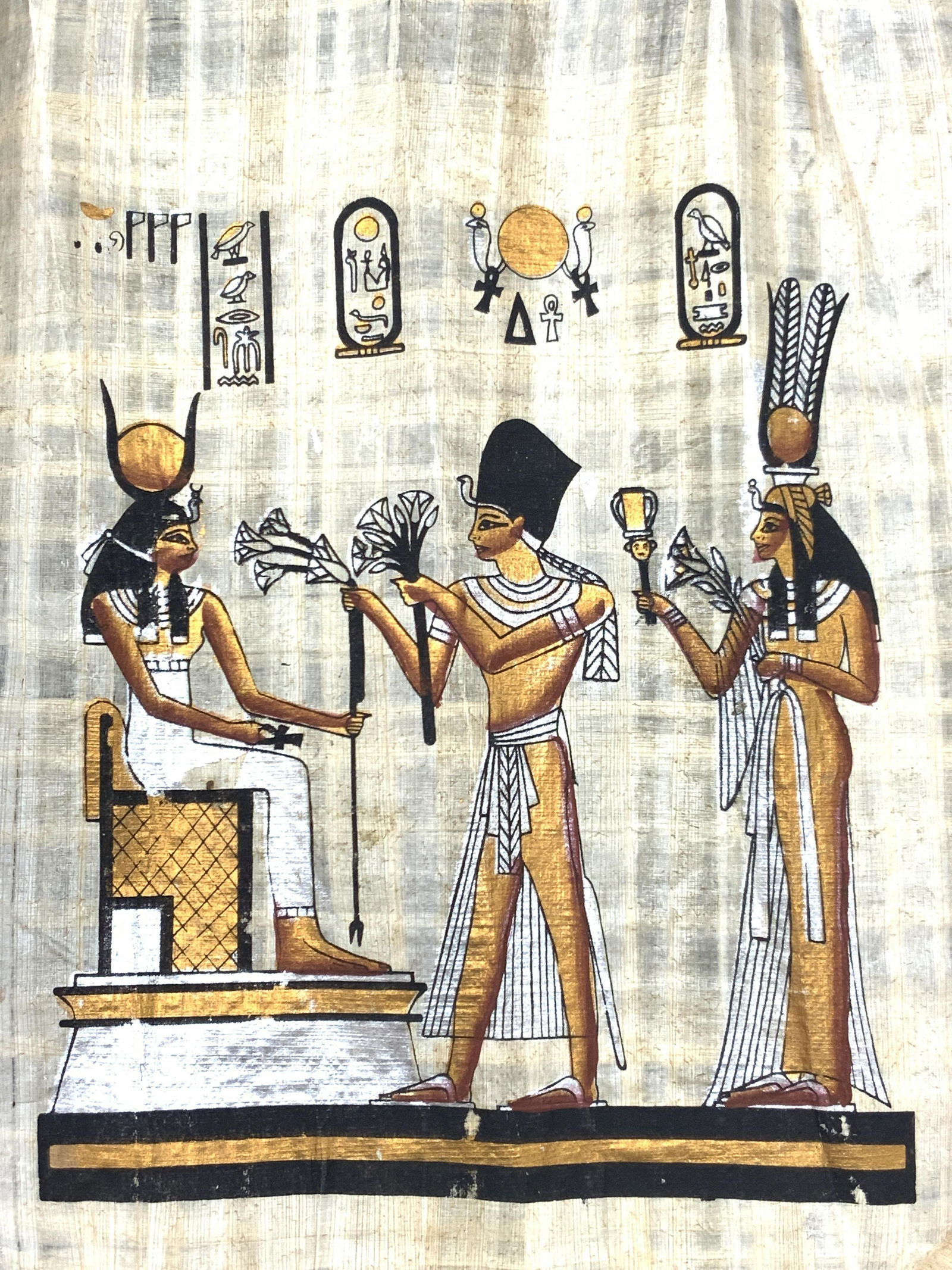 Hand Made Genuine Papyrus Egyptian Painting (1 of 7)