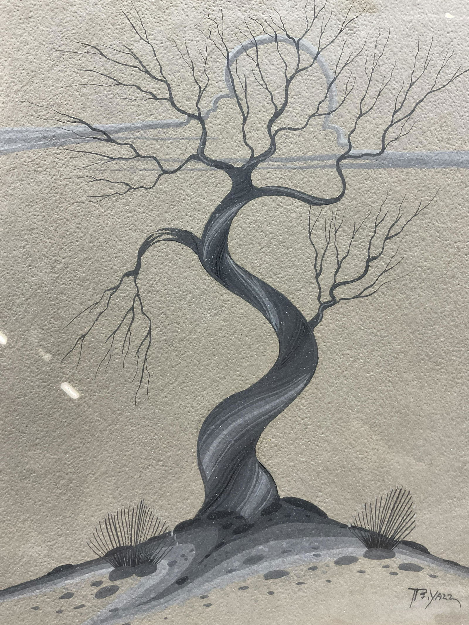 BEATIEN YAZZ Signed Gouache Painting (1 of 7)