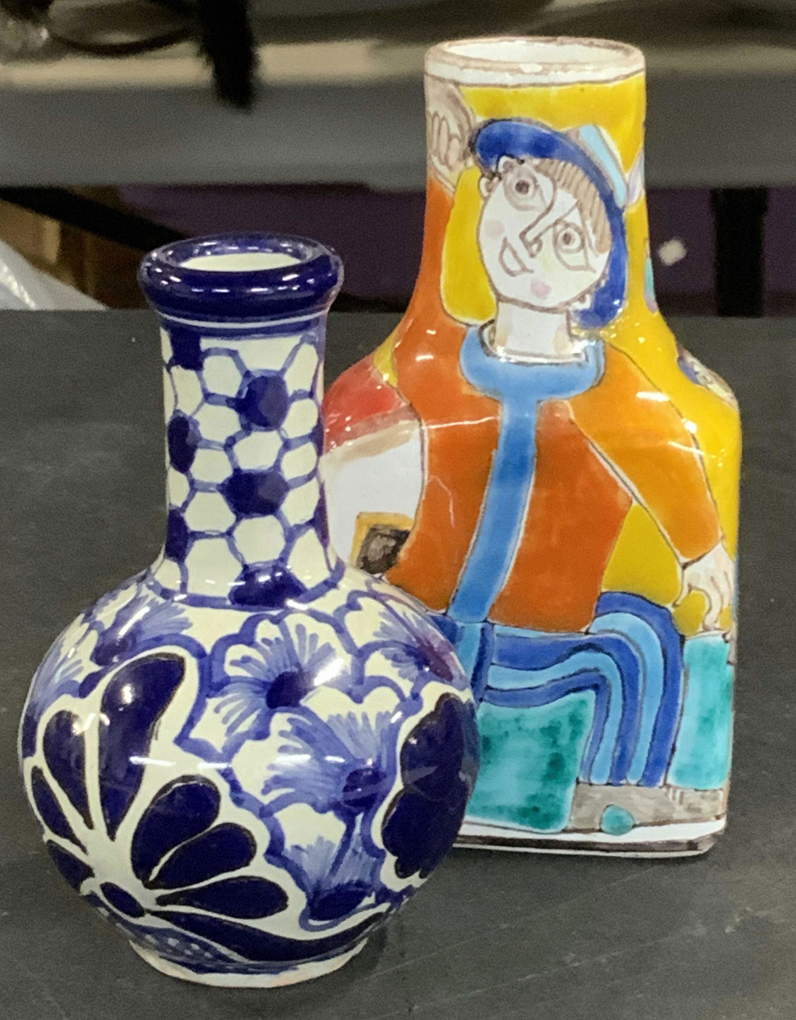 Lot 2 Signed Ceramic Bud  Vases, Italy, Mexico (1 of 6)