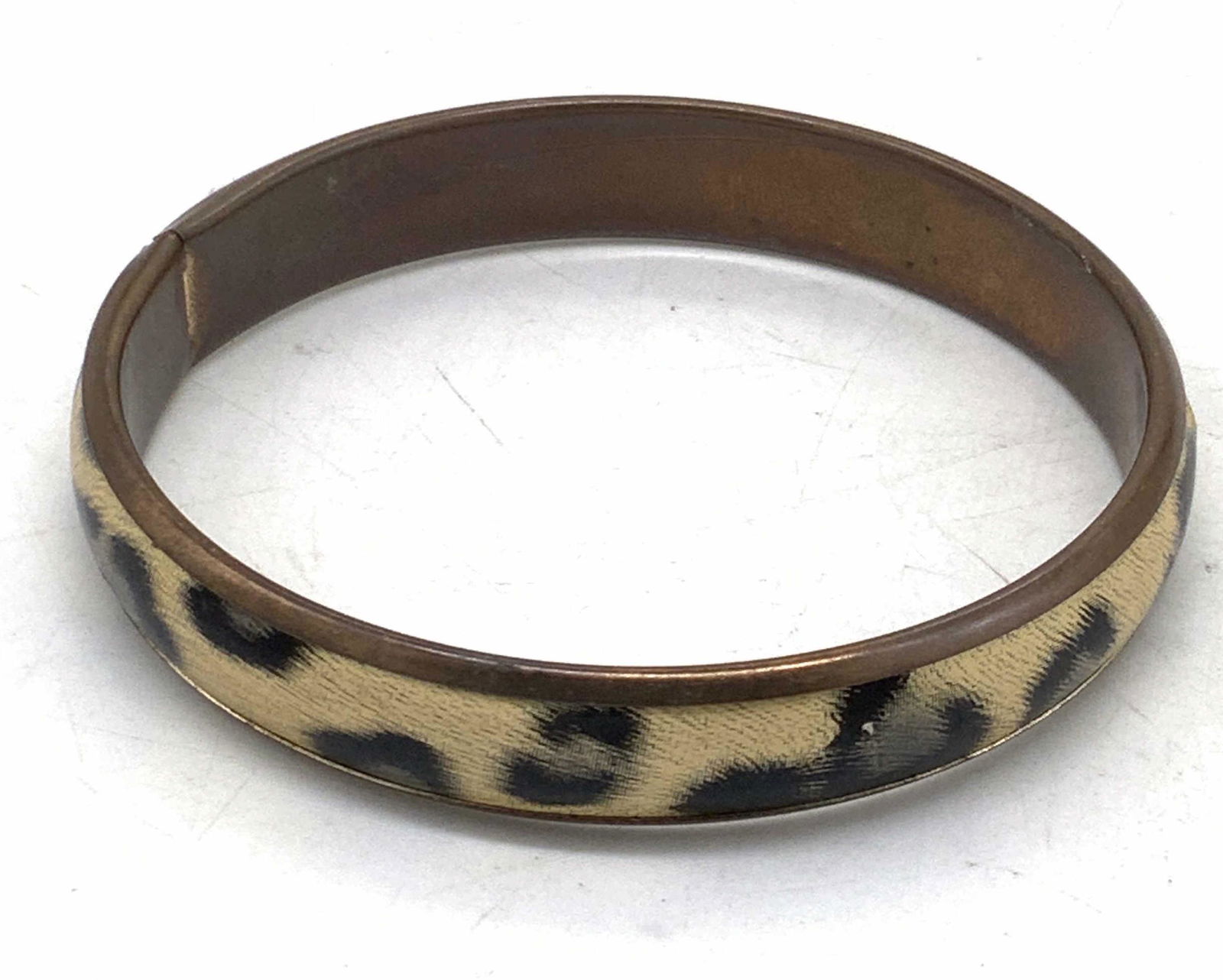 Leather Style Leopard Print & Metal Bangle Jewelry (1 of 7)