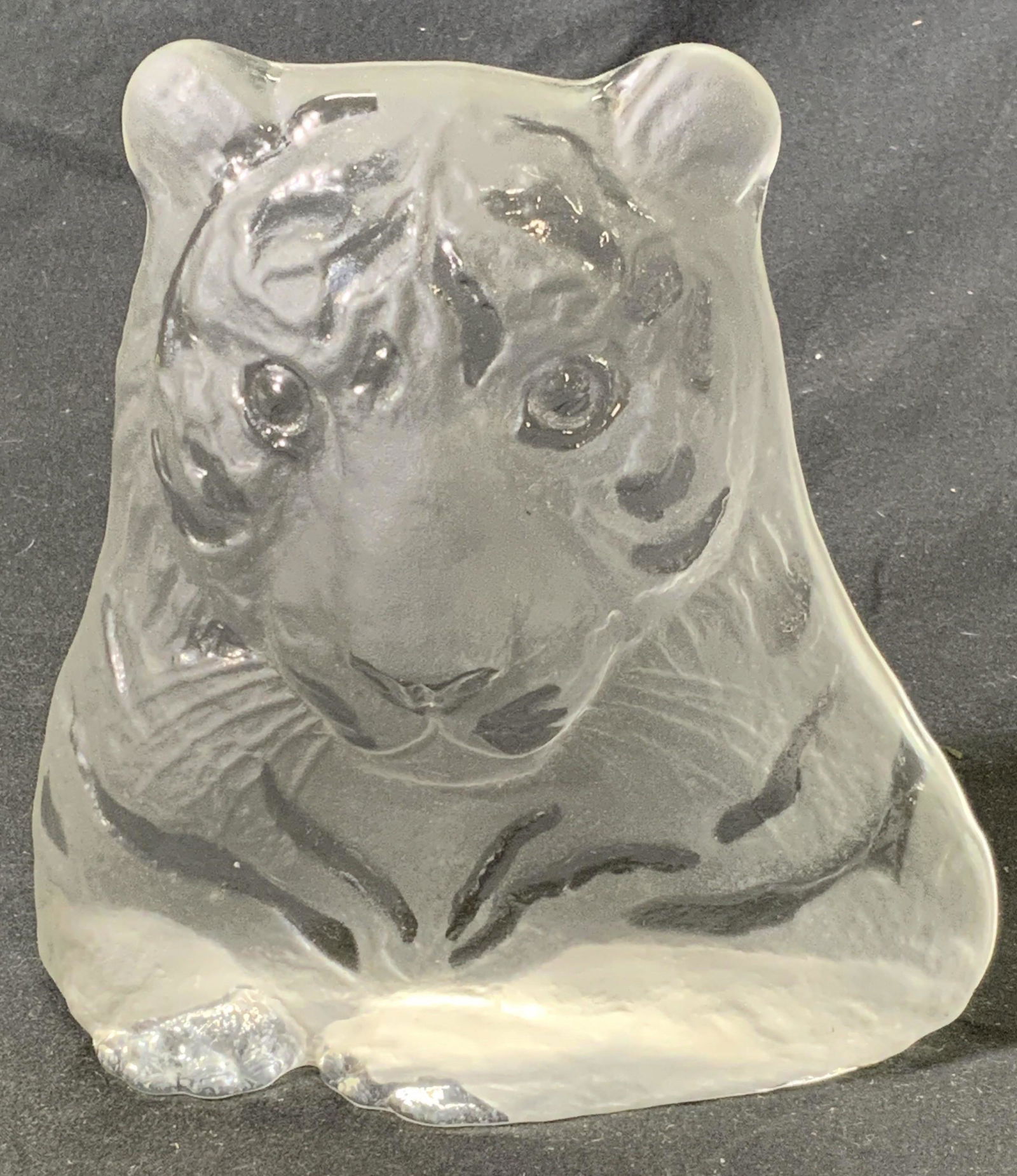 Vintage Frosted Art Glass Tiger Table Decor (1 of 5)