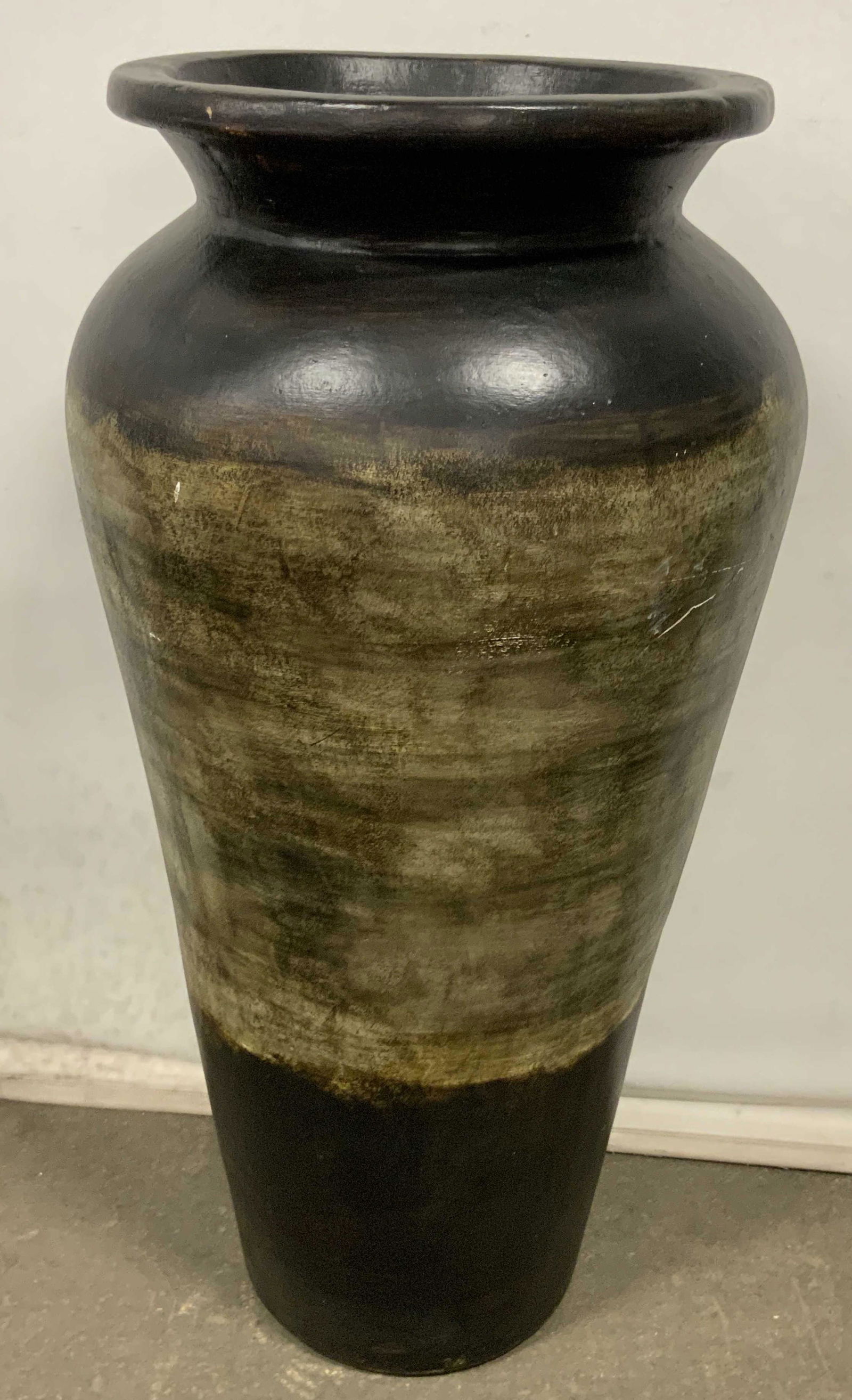 XL Grand Hand Painted Terracotta Floor Vase 44inH (1 of 13)