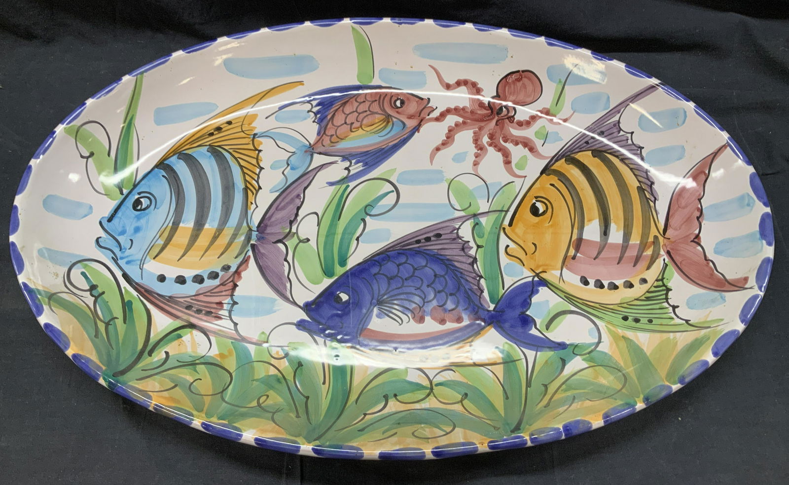 VIETRI Hand Painted Fish Ceramic Platter, ITALY (1 of 8)