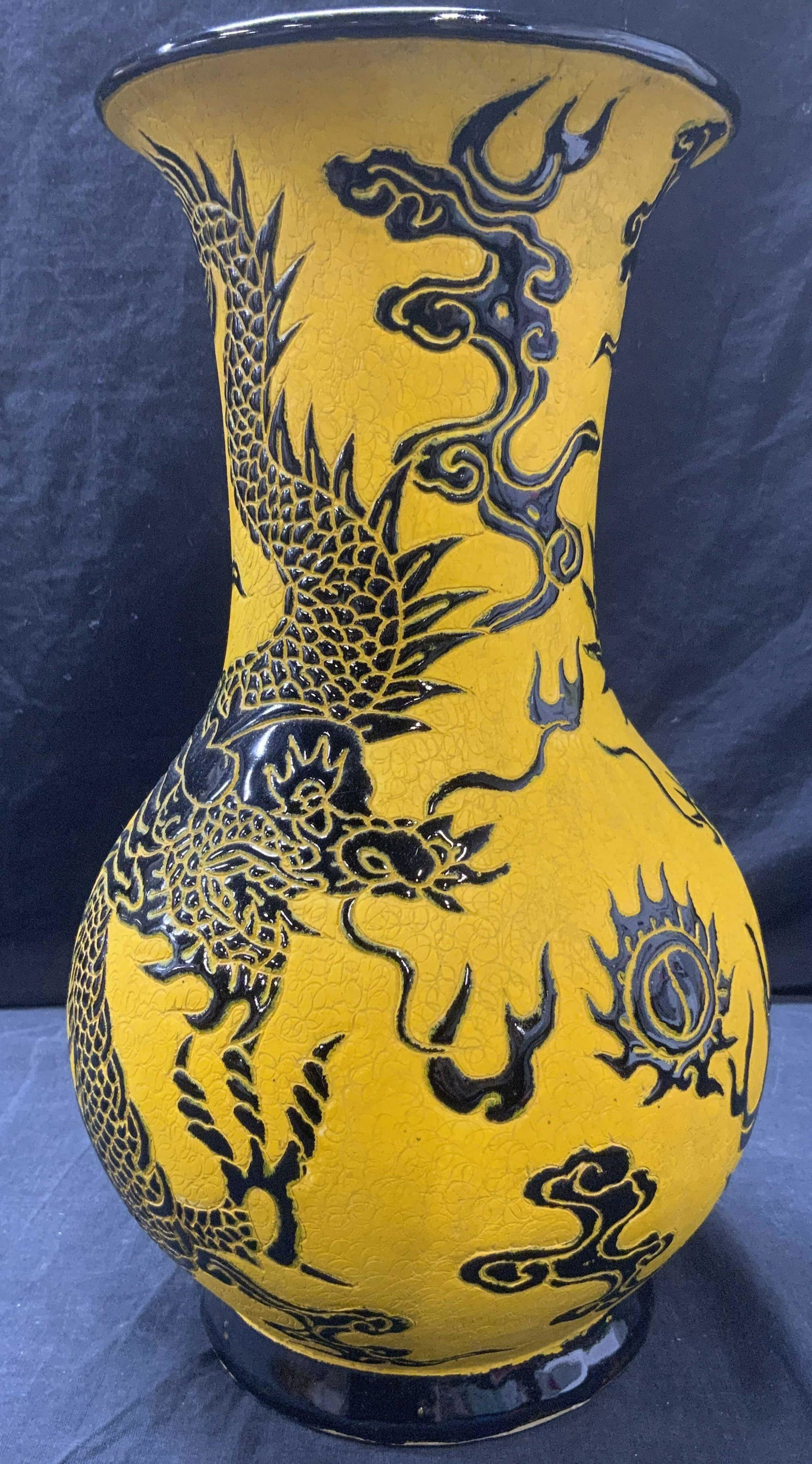 Asian Style Incised Stoneware Vessel (1 of 8)