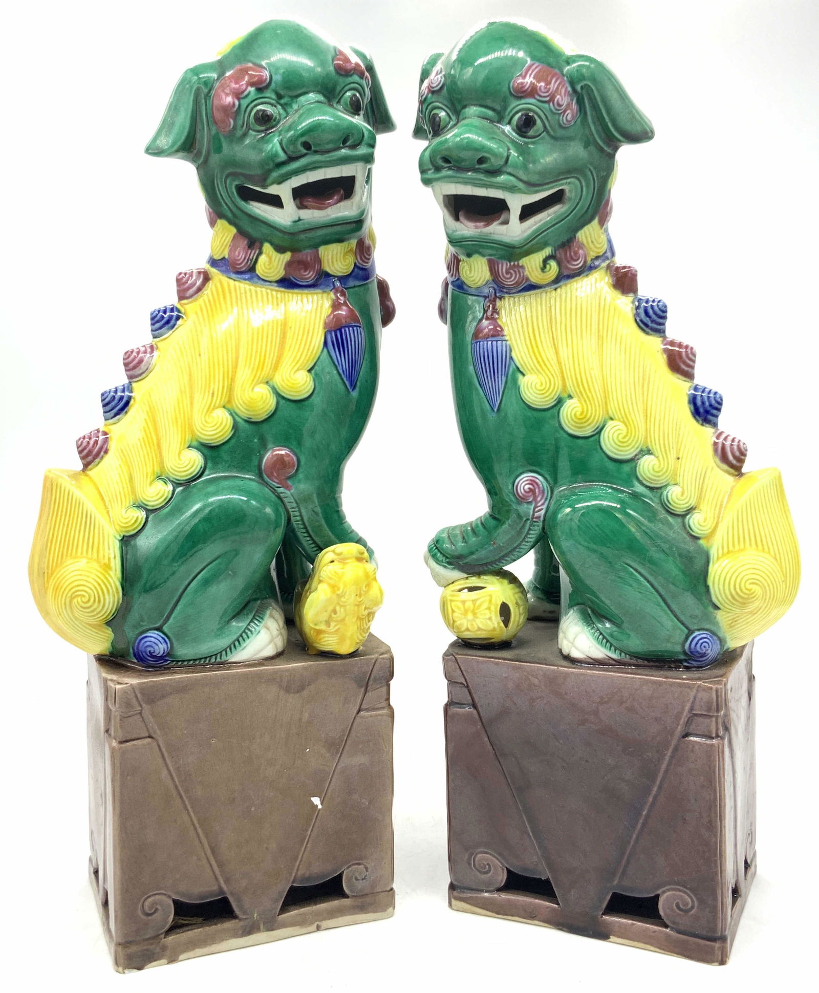Hand Painted Asian Foo Dog Sculptures (1 of 9)