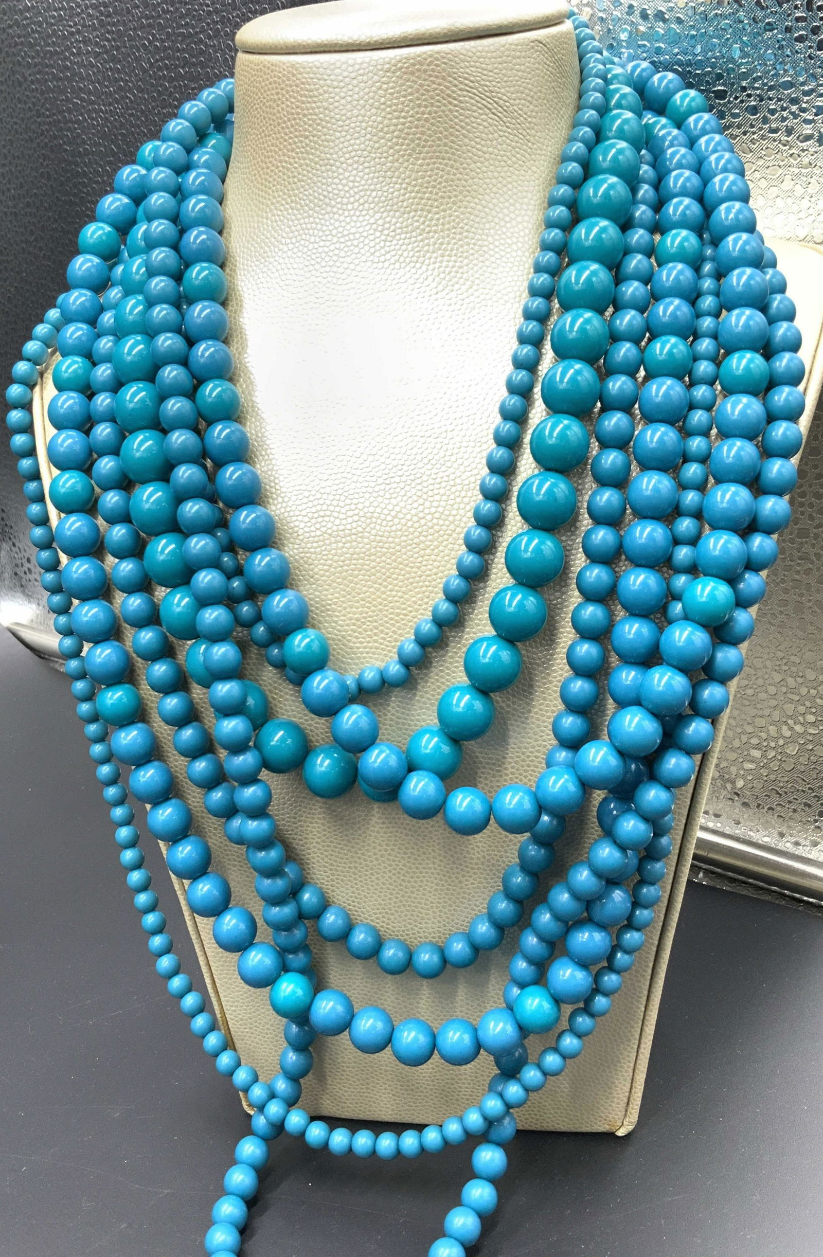 Multi Strand Layered Turquoise Style Bead Necklace (1 of 4)