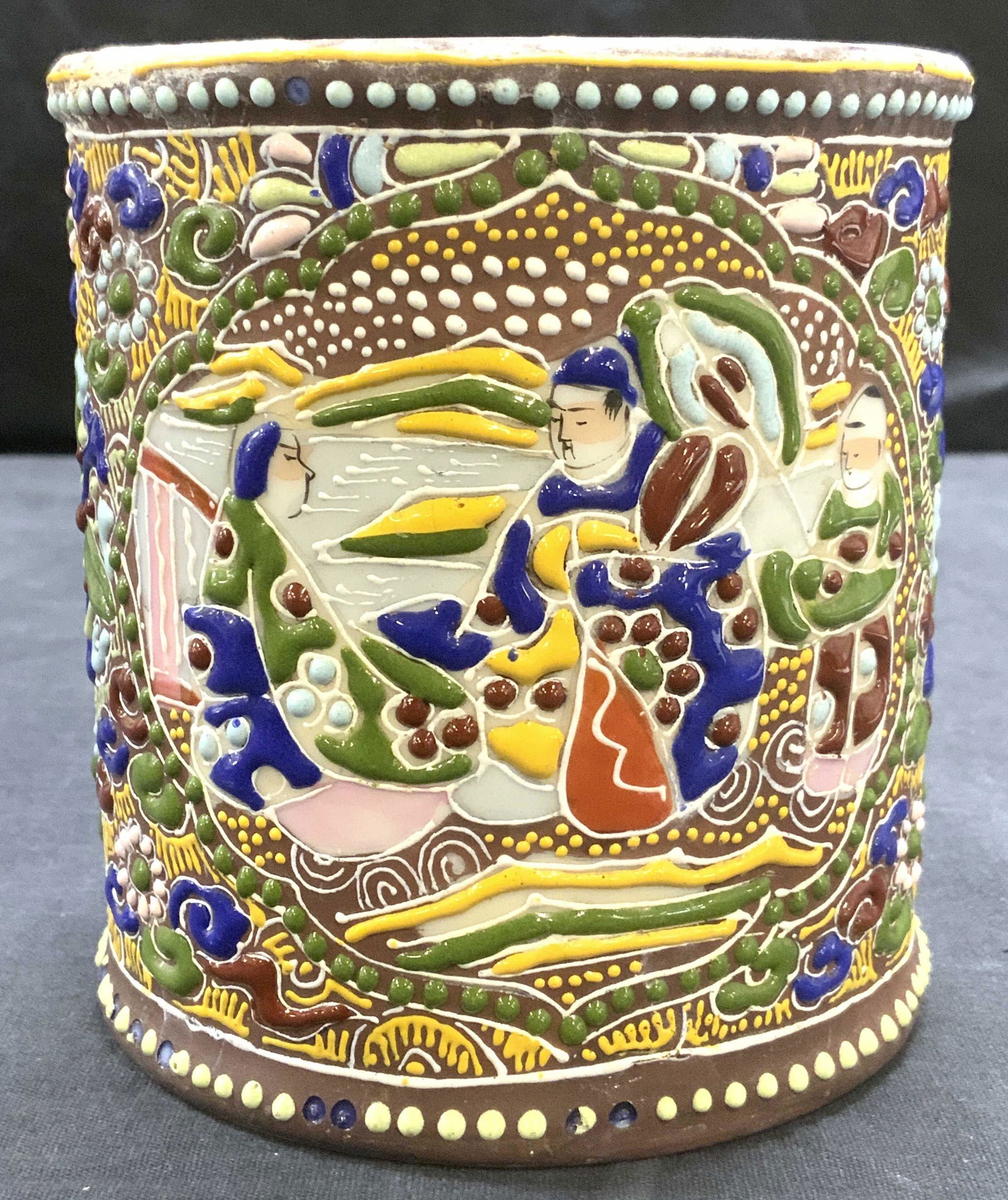 Asian Relieved Porcelain Vessel (1 of 9)
