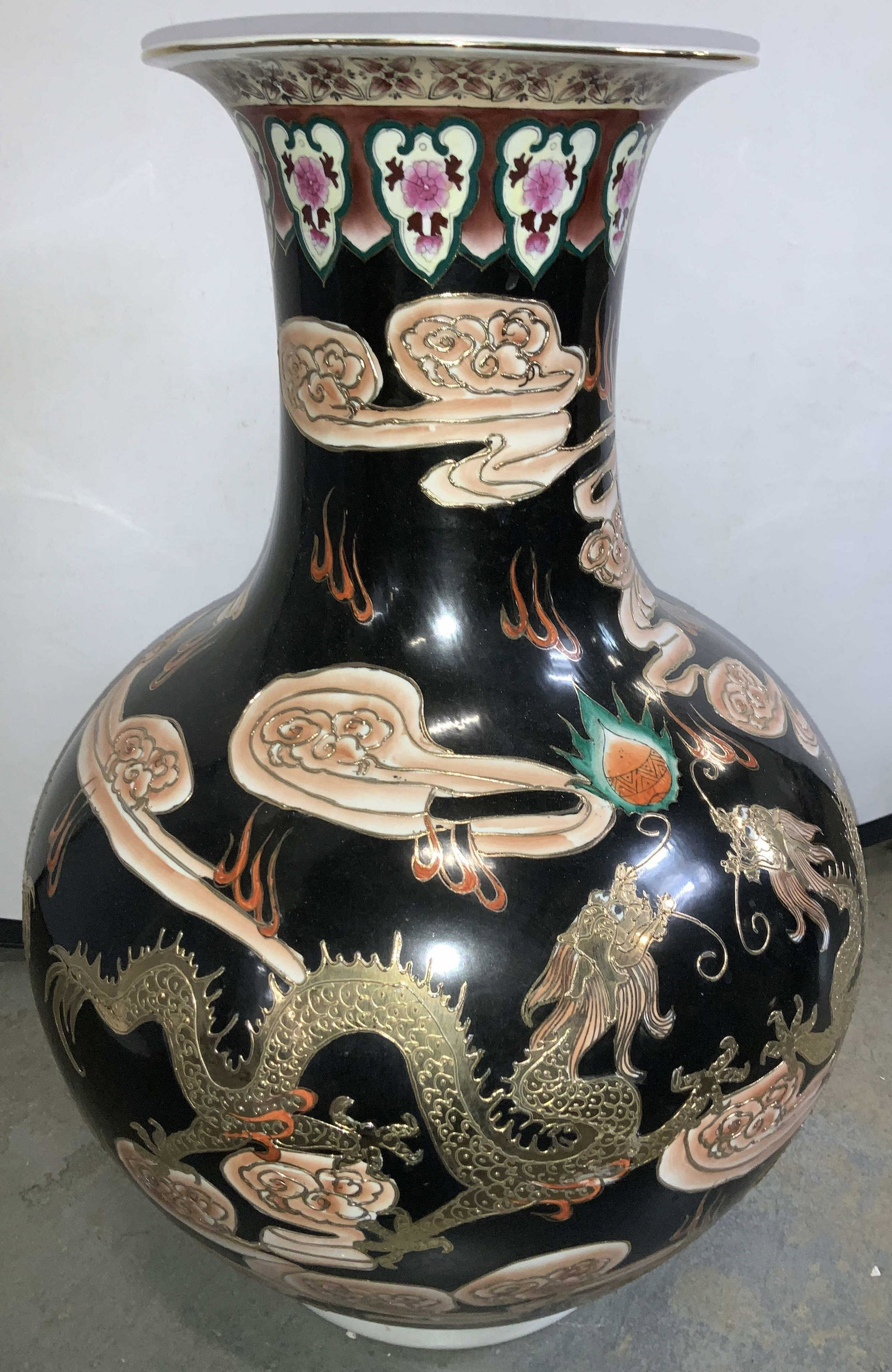 Asian Dragon Leiwen Porcelain Floor Vase 24.5 in (1 of 7)