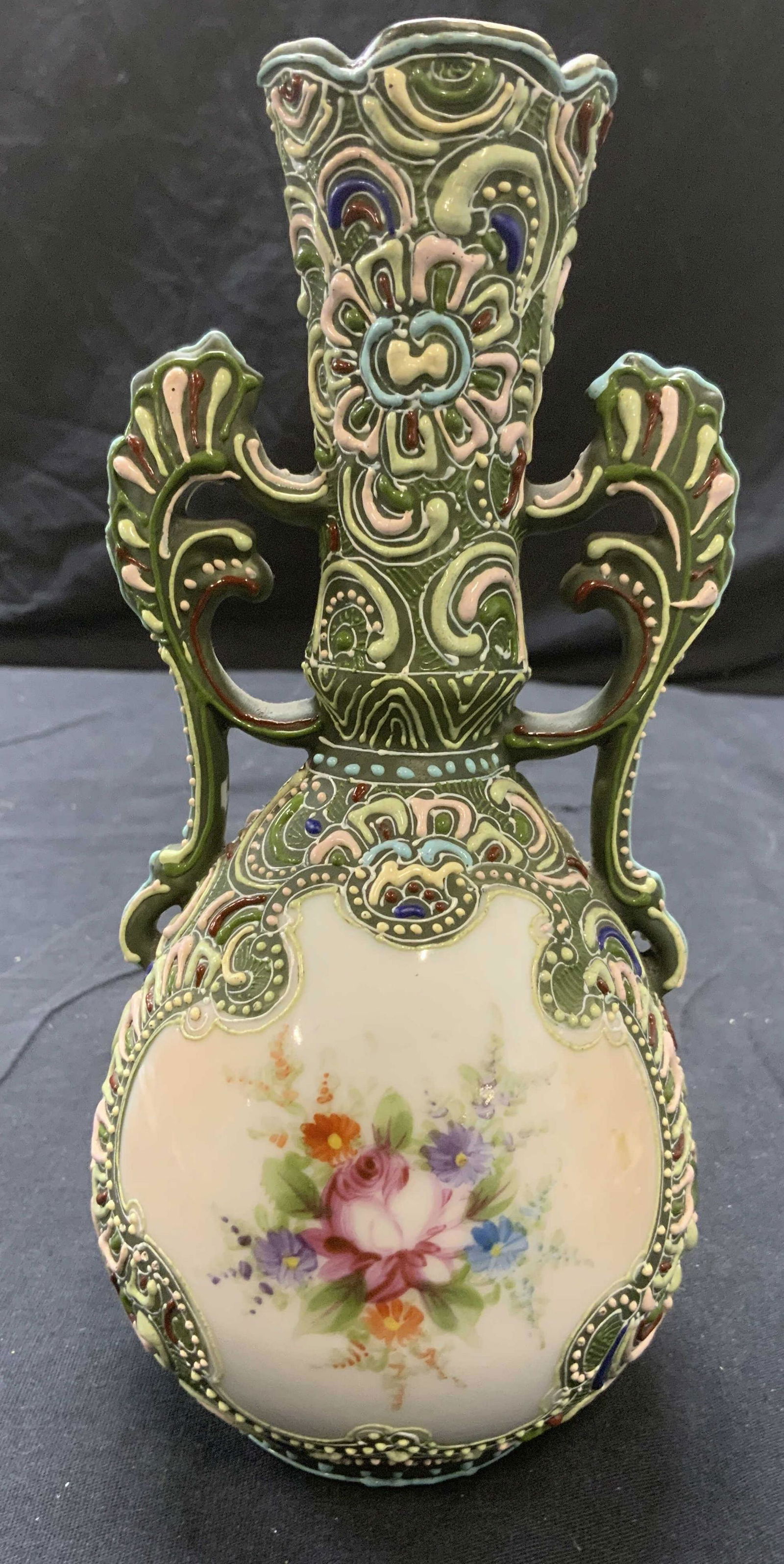 Relieved Hand Painted Amphora Style Vessel (1 of 10)