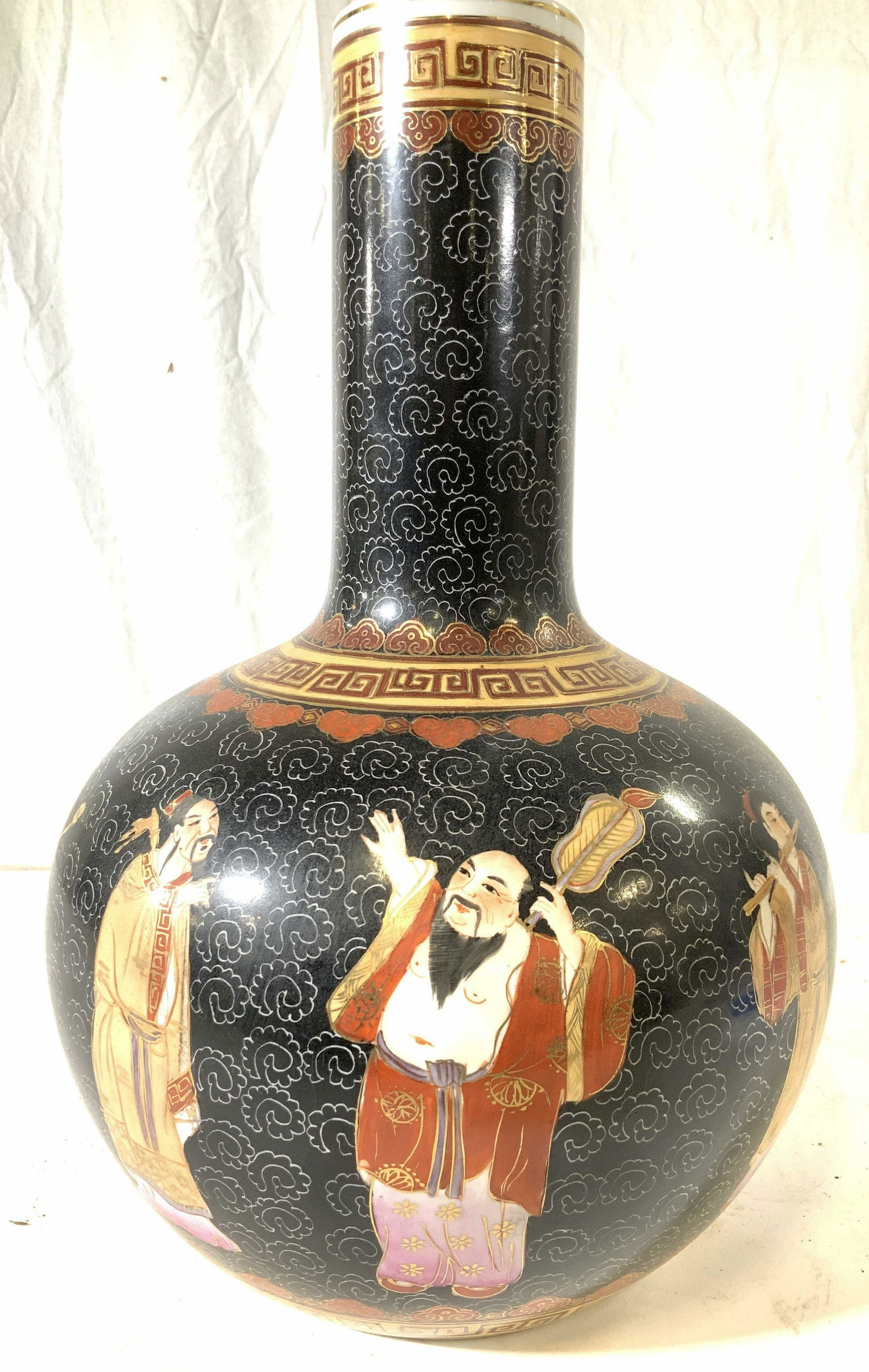 Signed Asian Ceramic Gourd Vessel (1 of 6)