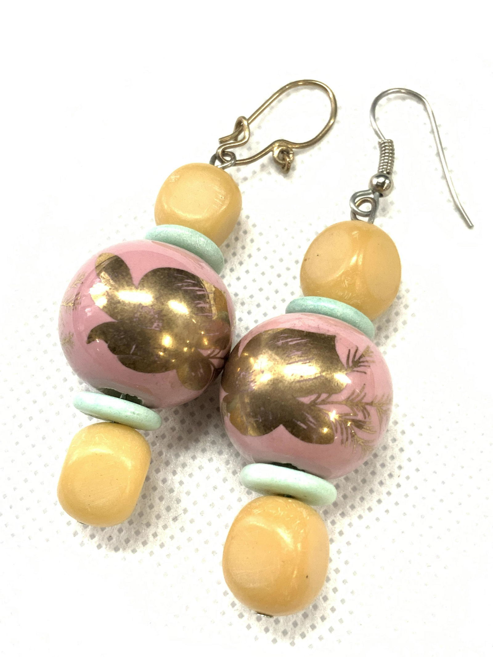 Hand Crafted Vintage Mutli Color Beaded Earrings (1 of 4)