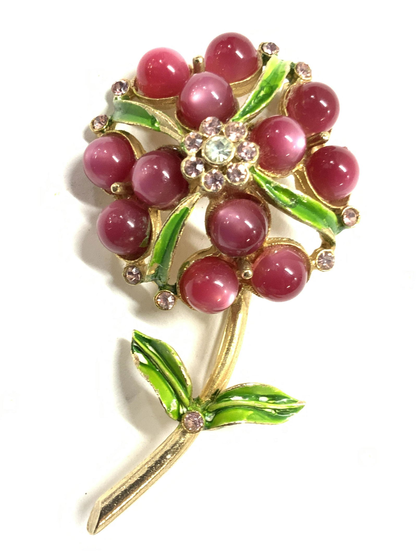 SELINI SIGNED Mid Century Flower Enamel Brooch (1 of 7)