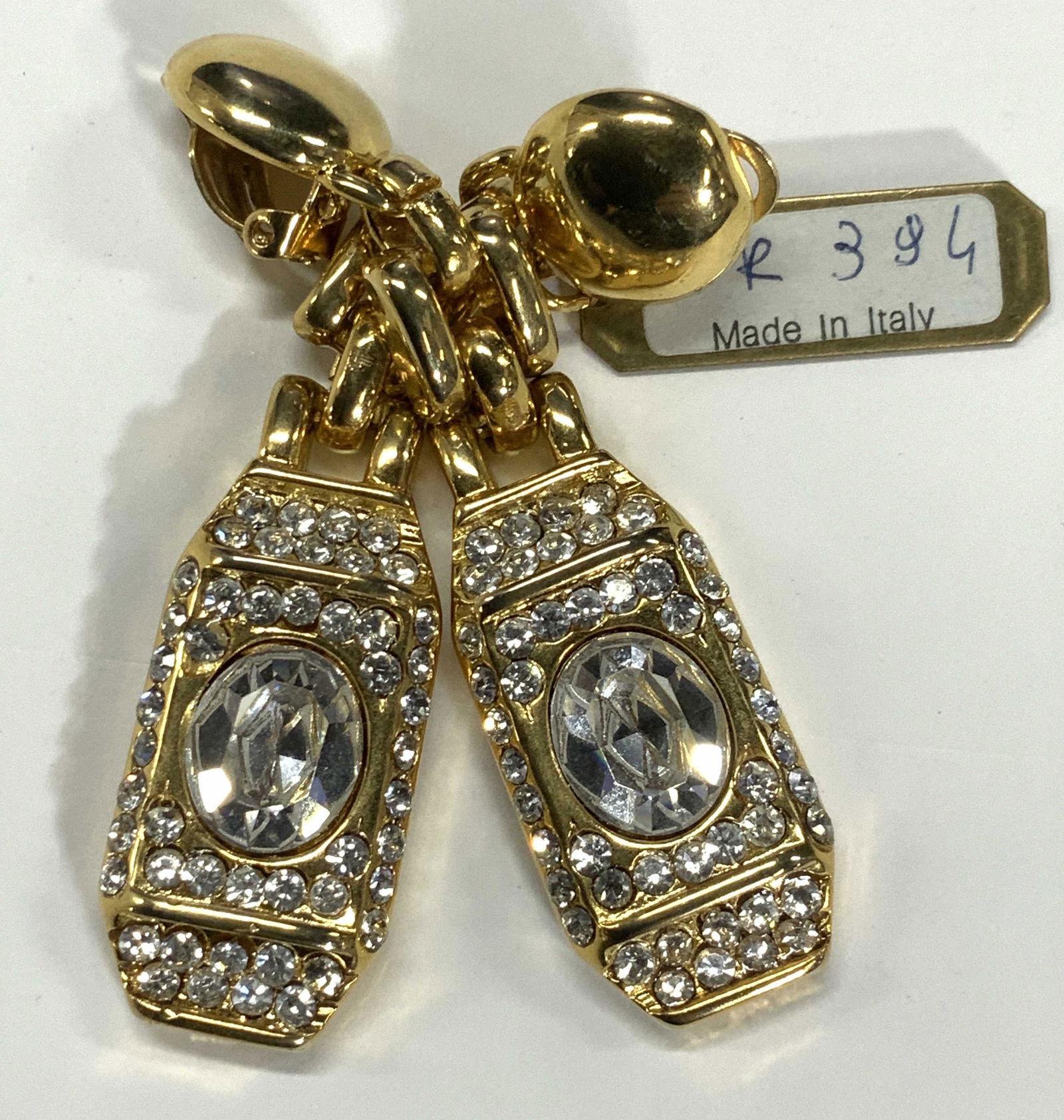 RITA FRASCIONE RHINESTONE Dangle Earrings, Italy (1 of 5)