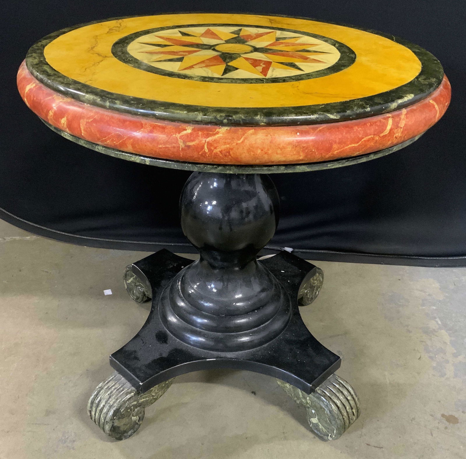 BOMBAY COMPANY Marble Style Top Pedestal Table (1 of 12)