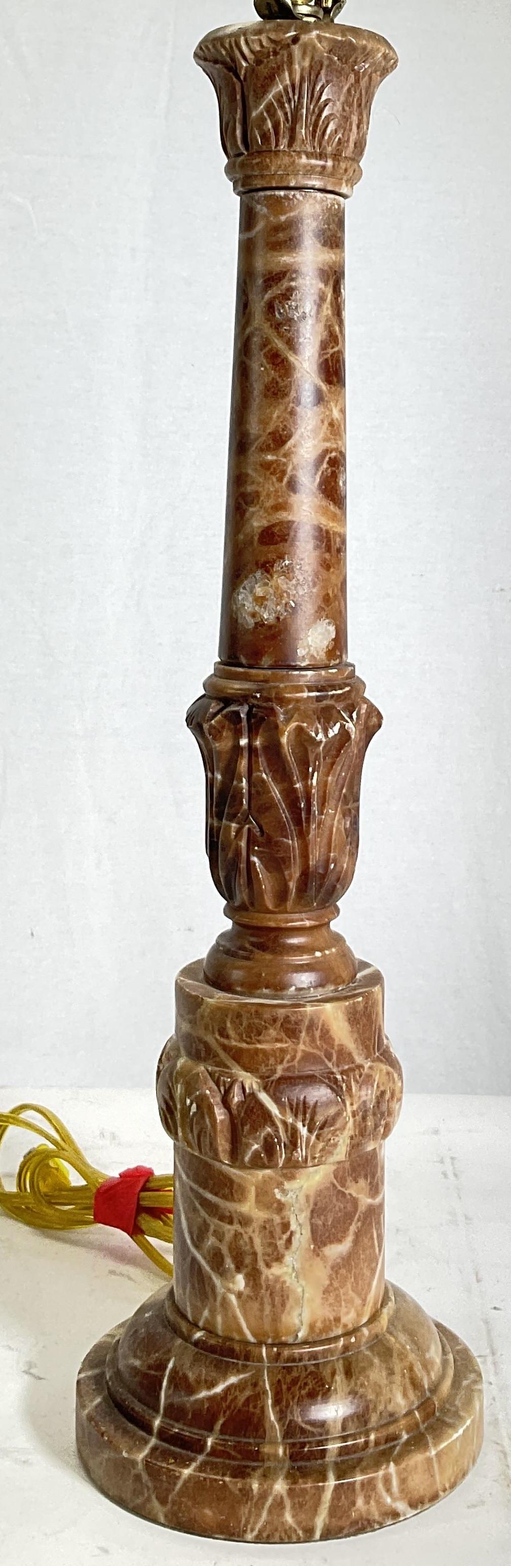 Carved Marble Columnar Form Table Lamp (1 of 10)