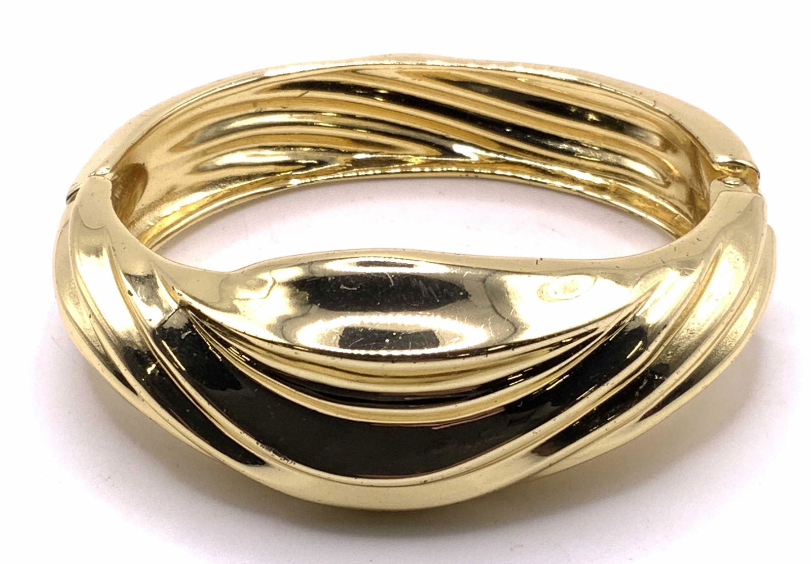 Gold Tone Sculptural Bangle Bracelet, Jewelry (1 of 4)
