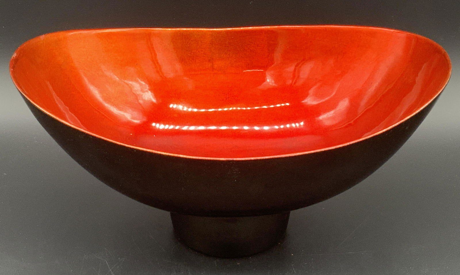 Red & Black Lacquerware Footed Bowl (1 of 7)