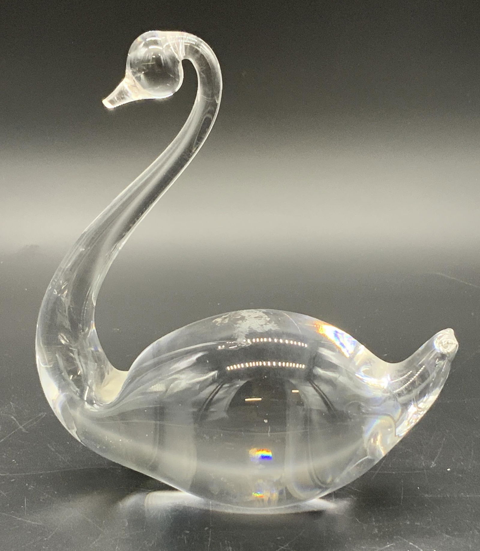 STUBEN Style Crystal Swan Figural (1 of 5)