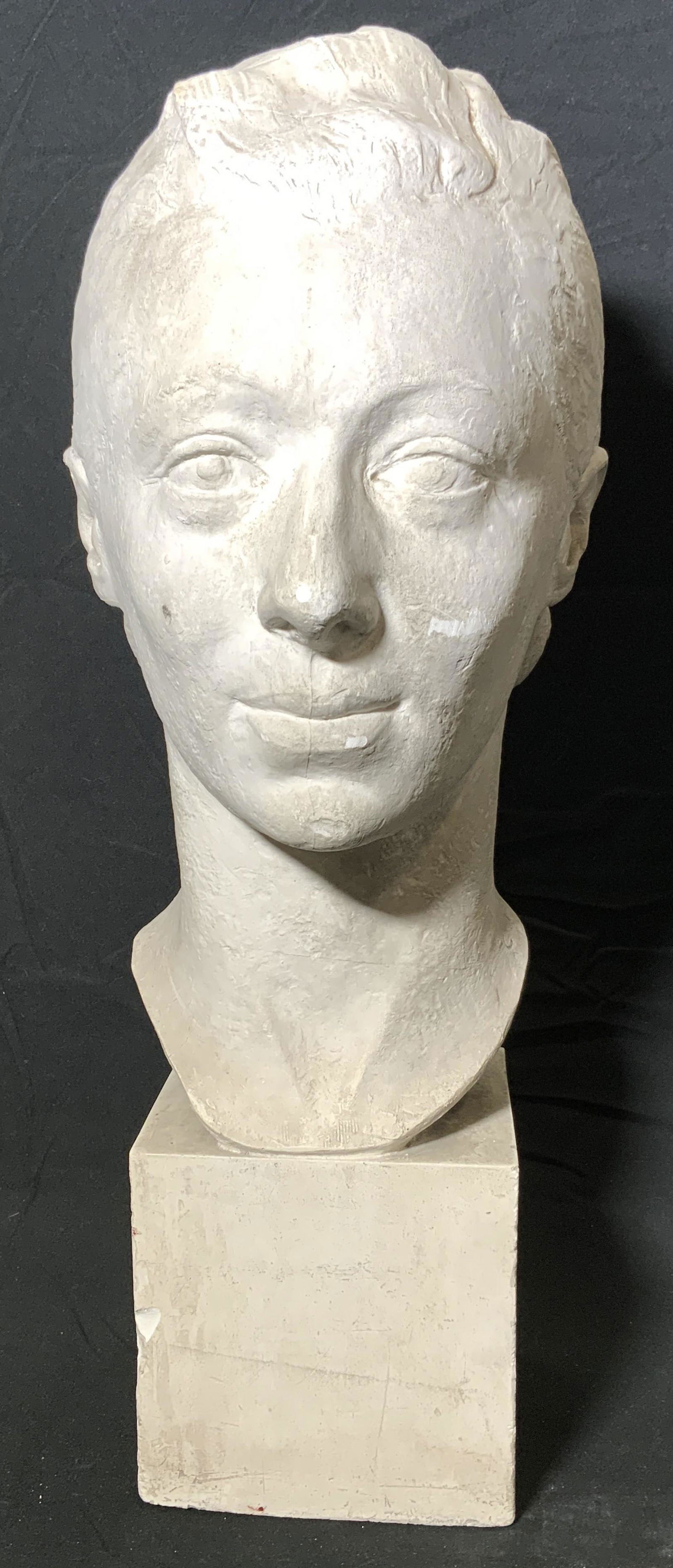 Signed GM ORLANDO Plaster Portrait Bust Sculpture (1 of 6)