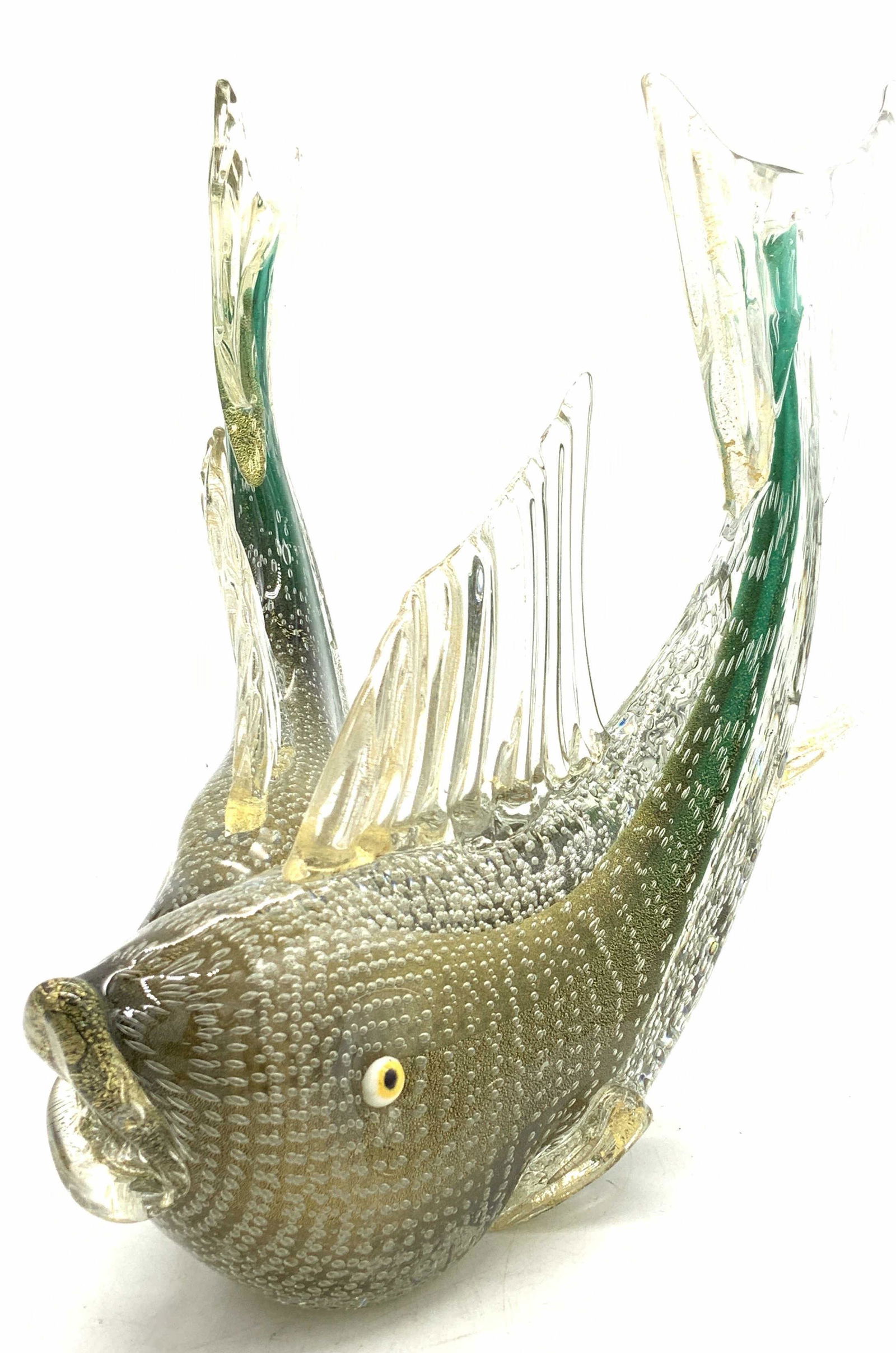 Pair MURANO Bubble Art Glass Fish Figurals, ITALY (1 of 7)