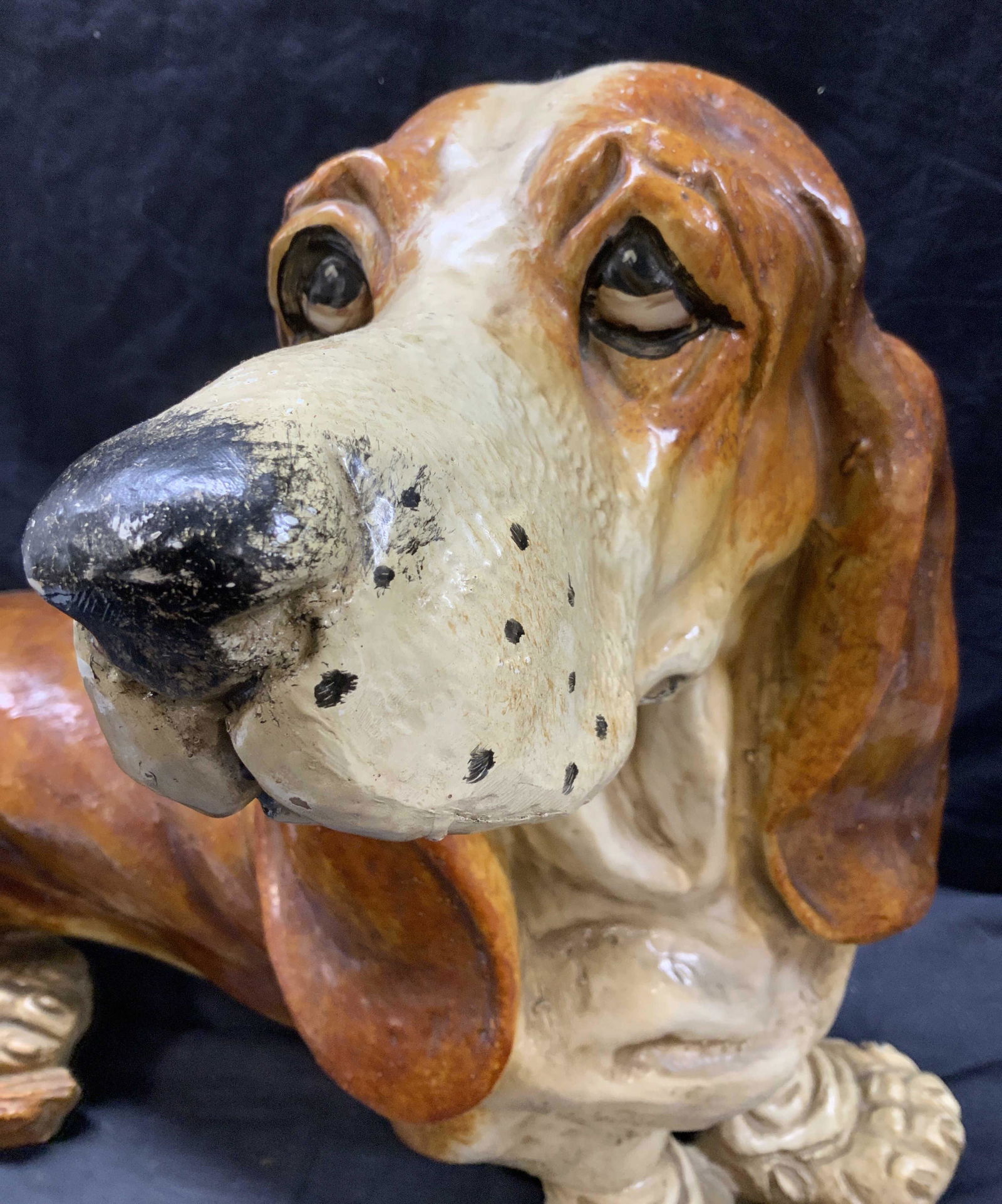 Floor Sz Basset Hound Dog Compos. Sculpture, 30 in (1 of 8)