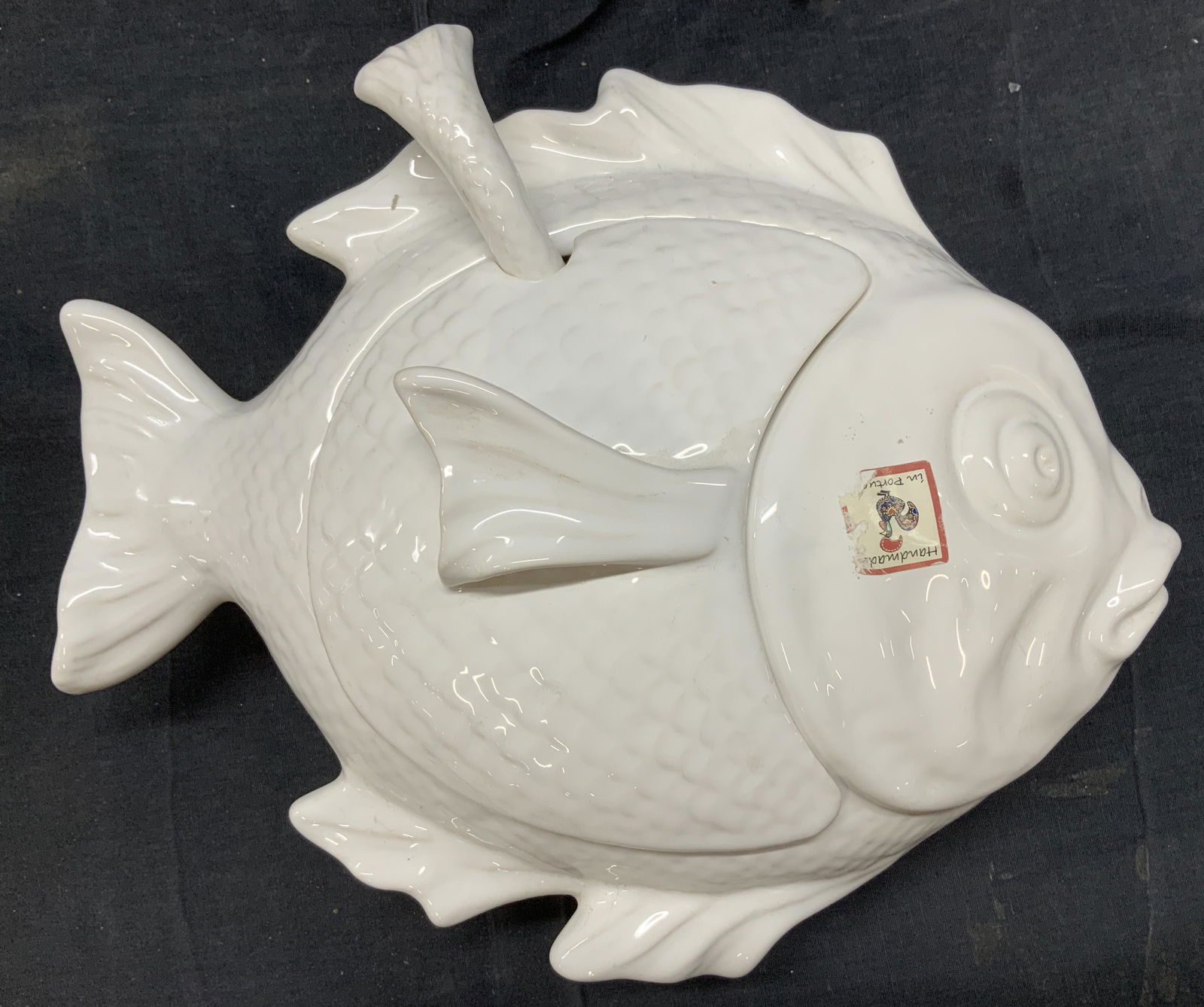 OLFAIRE 3 Pc White Glazed Fish Tureen, Portugal (1 of 6)