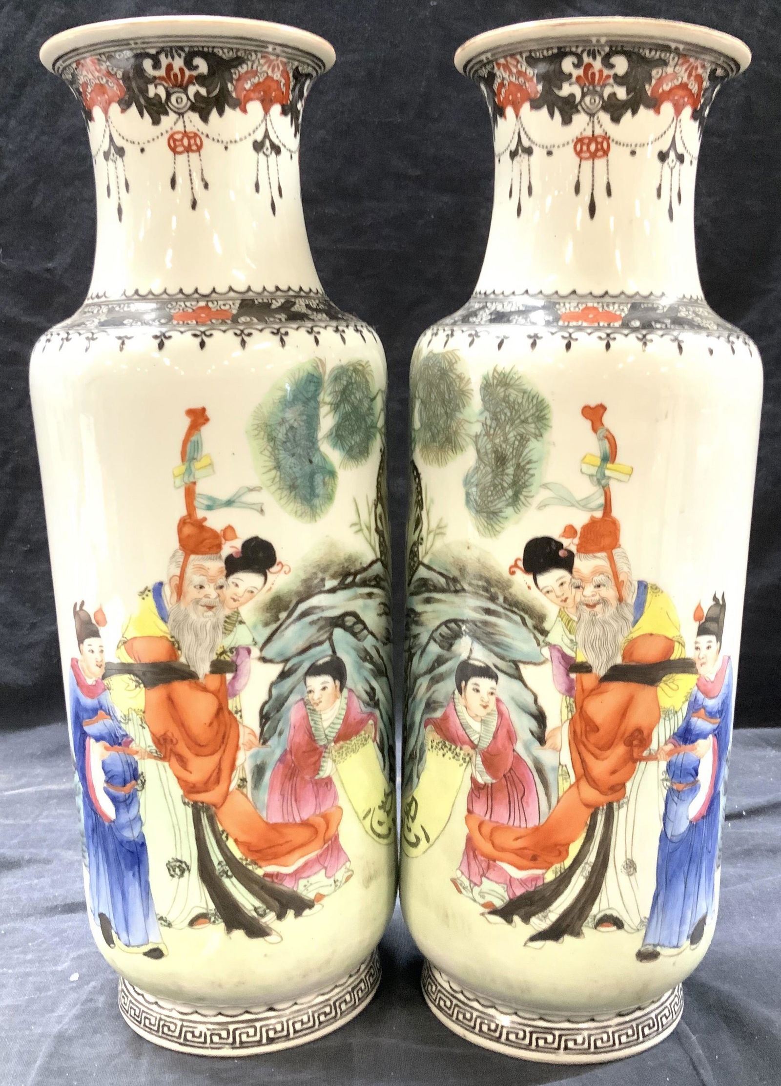 Pair Signed Asian Porcelain Vases (1 of 9)