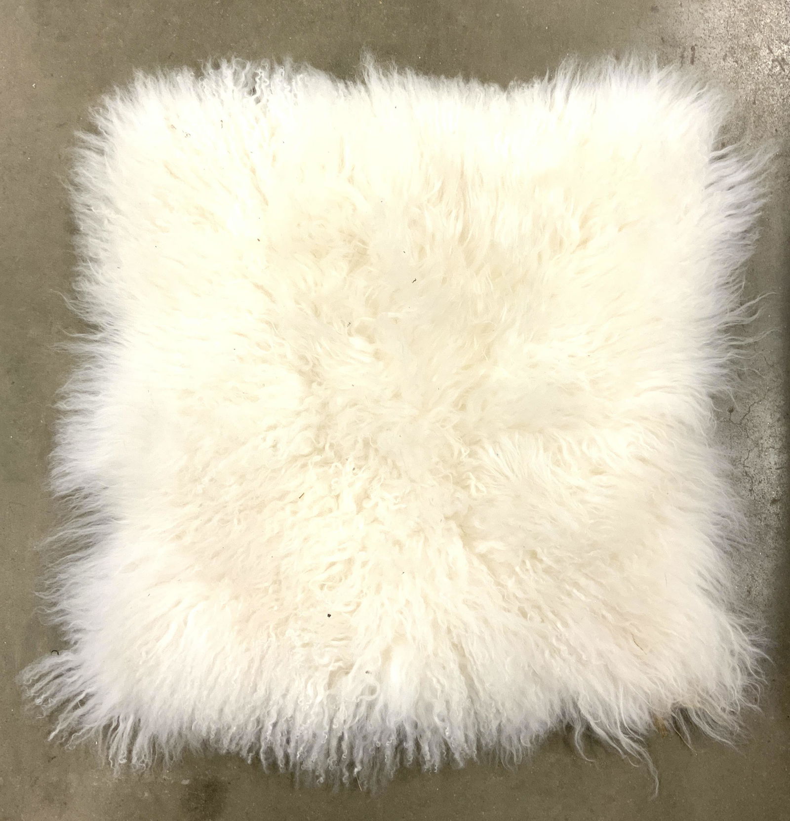 Square White Animal Hide Rug (1 of 6)