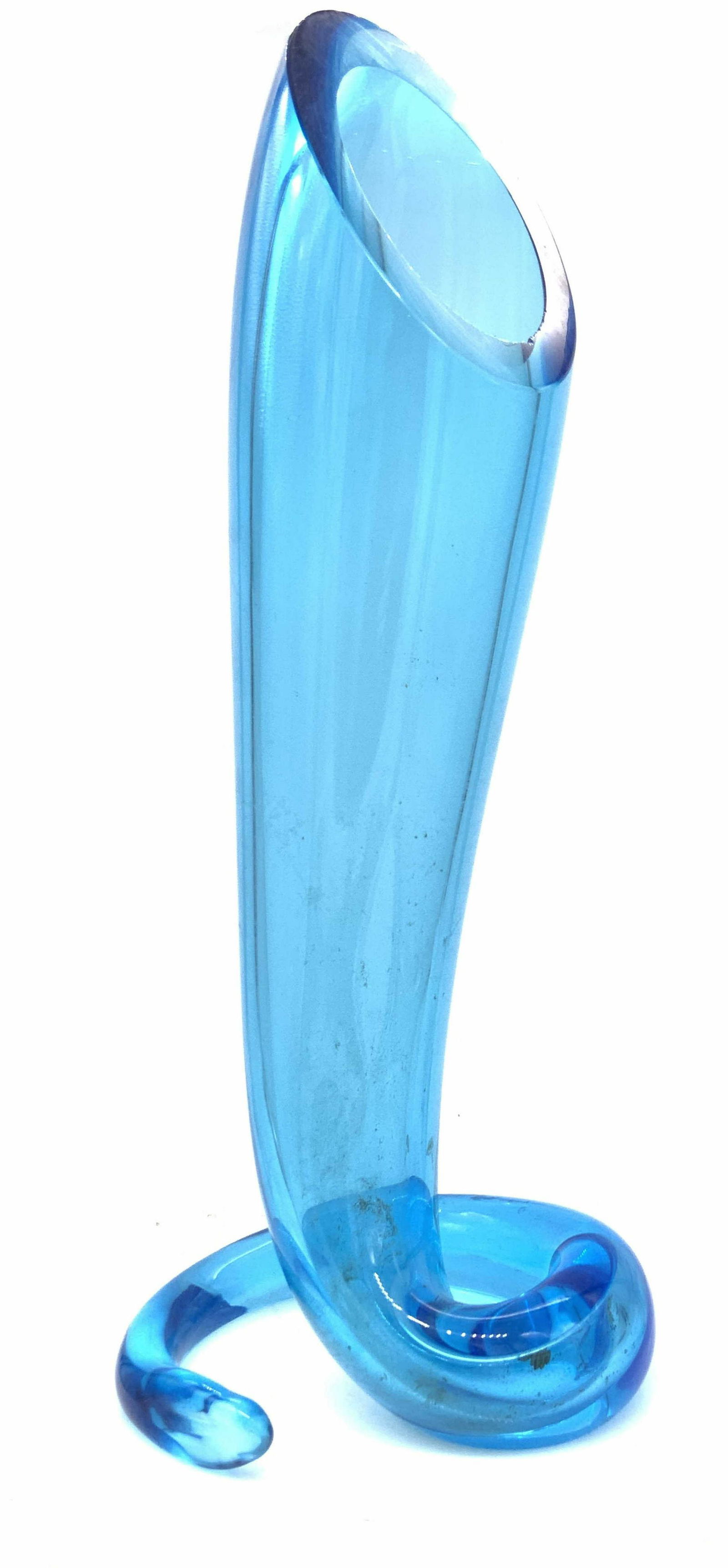 Hand Formed Blue Studio Glass Vase (1 of 6)