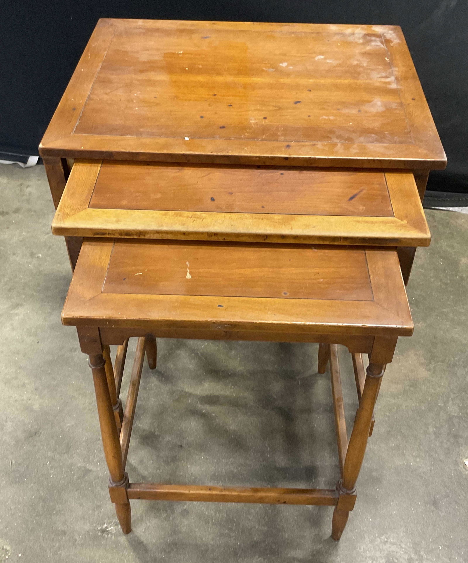 Set 3 Vintage Wooden Nesting Tables (1 of 9)