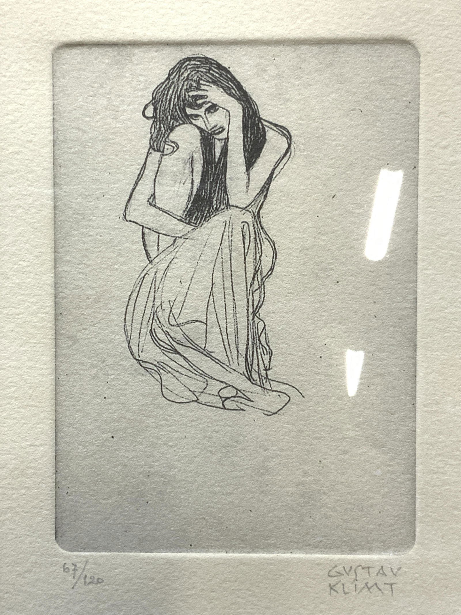 ATTR GUSTAV KLIMT Signed Woman In Thought Litho (1 of 11)