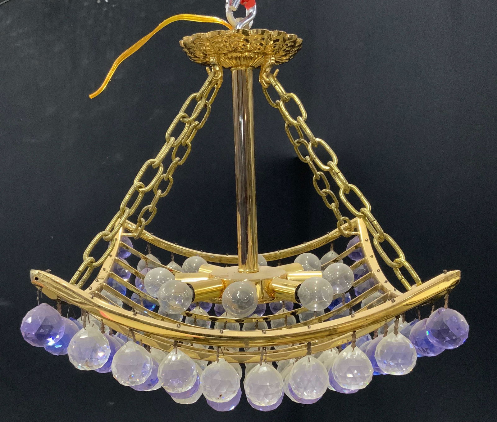 Corona Light Chandelier W Glass Ornaments (1 of 10)
