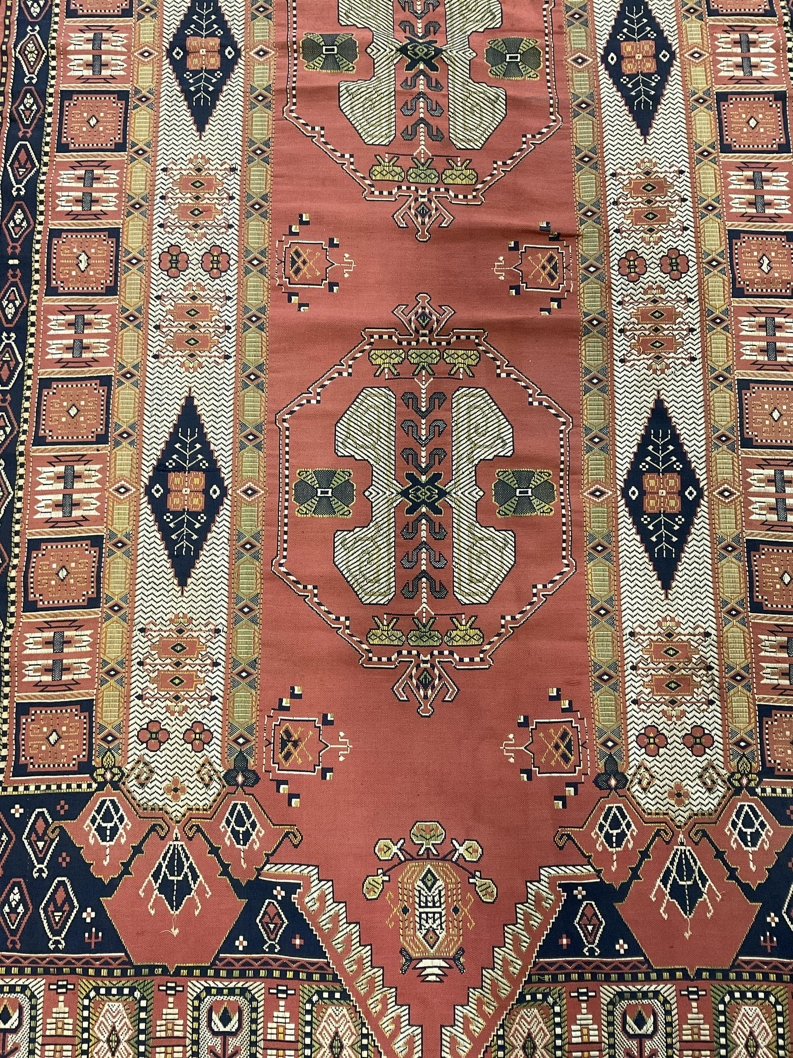 Vintage Large Fringed  Tapestry / Fabric Throw (1 of 8)