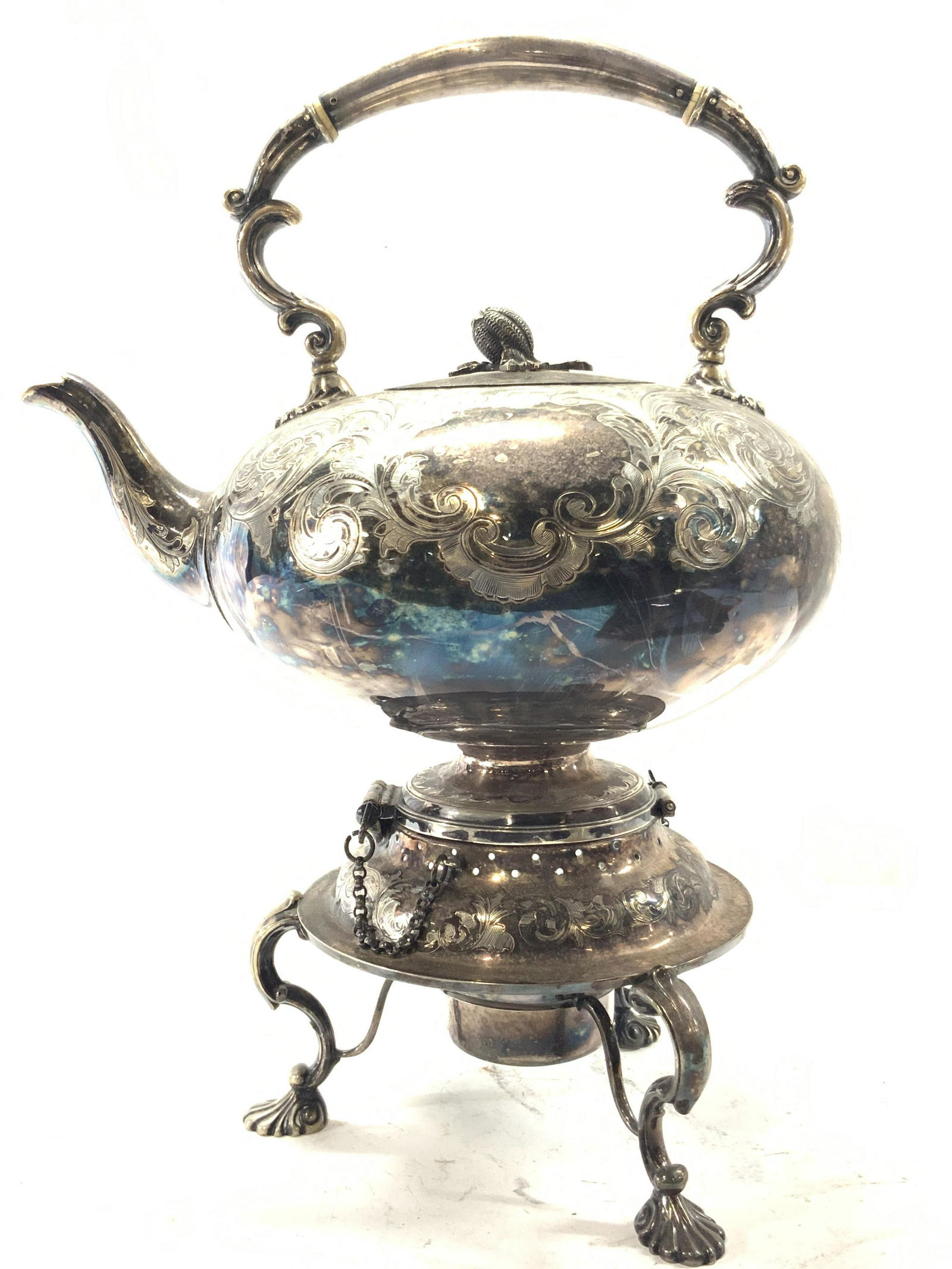 Vintage Mh&Co EPNS Kettle W Burner & Stand (1 of 11)