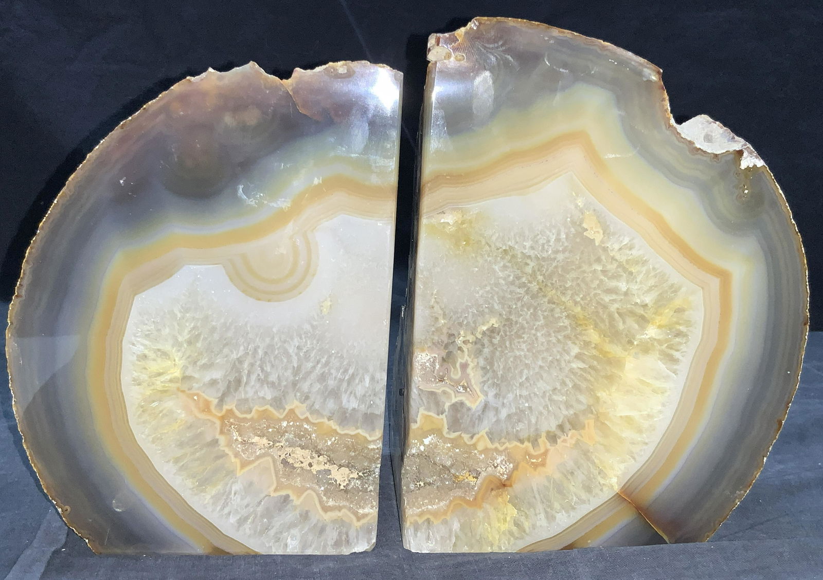 Pair 2 Cut Geode Slab Bookends (1 of 10)