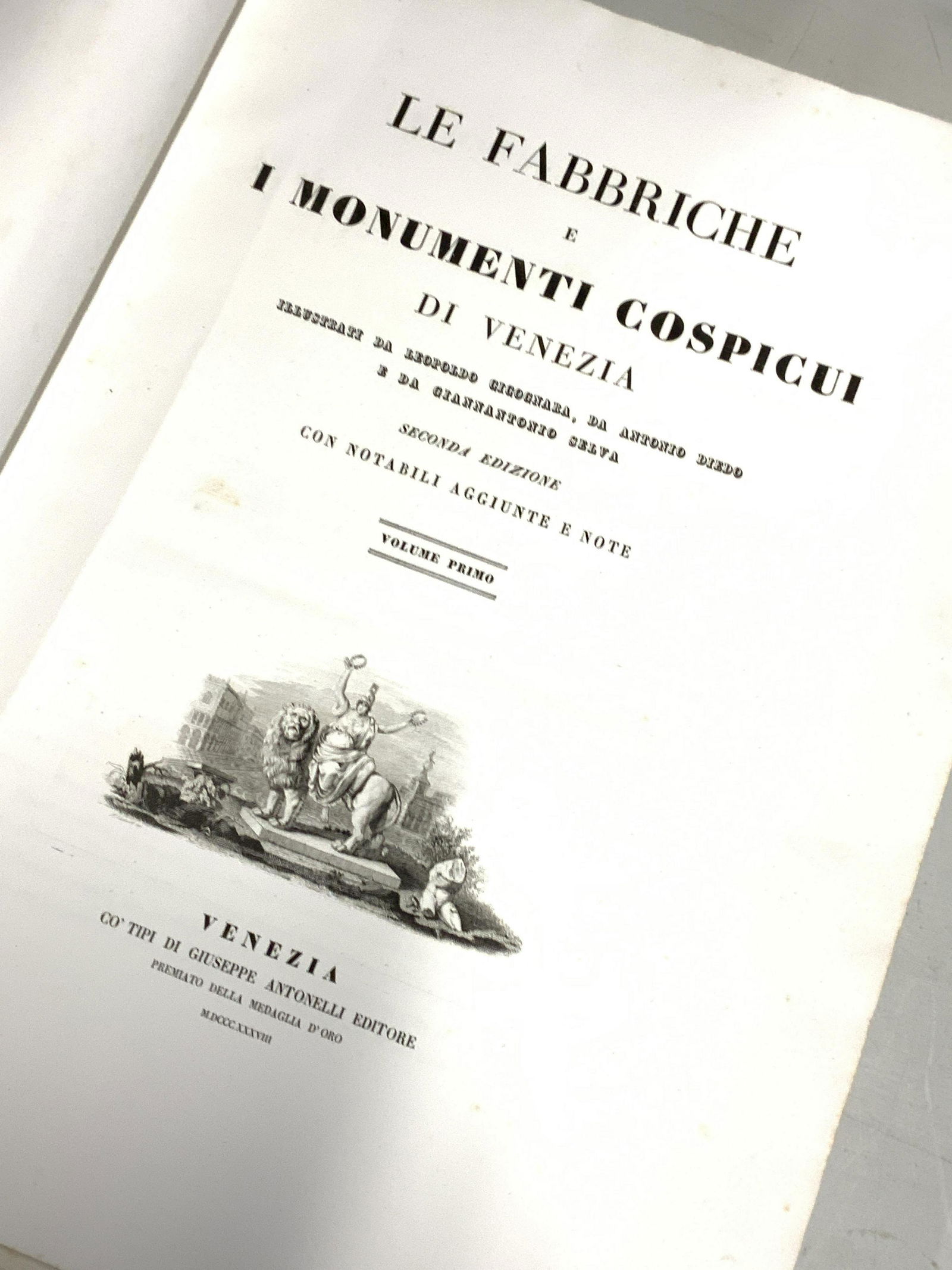 Antique Oversize Venetian Architecture Book, Italy (1 of 10)