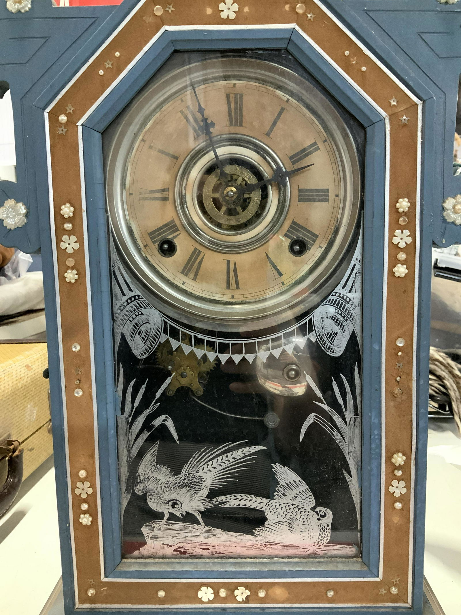 Wm L. Gilbert Clock Co Handmade Wood Mantle Clock (1 of 8)